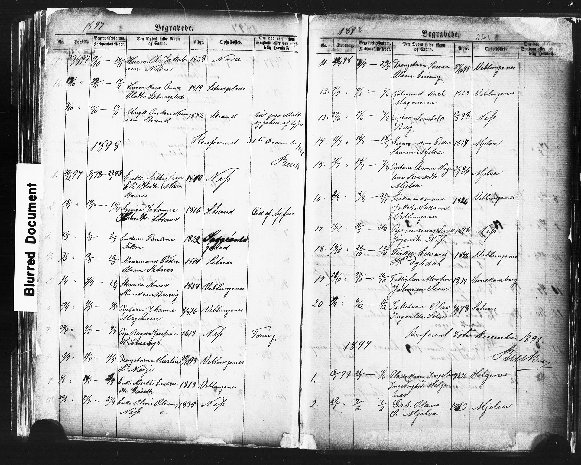 Ministerialprotokoller, klokkerbøker og fødselsregistre - Møre og Romsdal, SAT/A-1454/544/L0580: Parish register (copy) no. 544C02, 1867-1909, p. 261