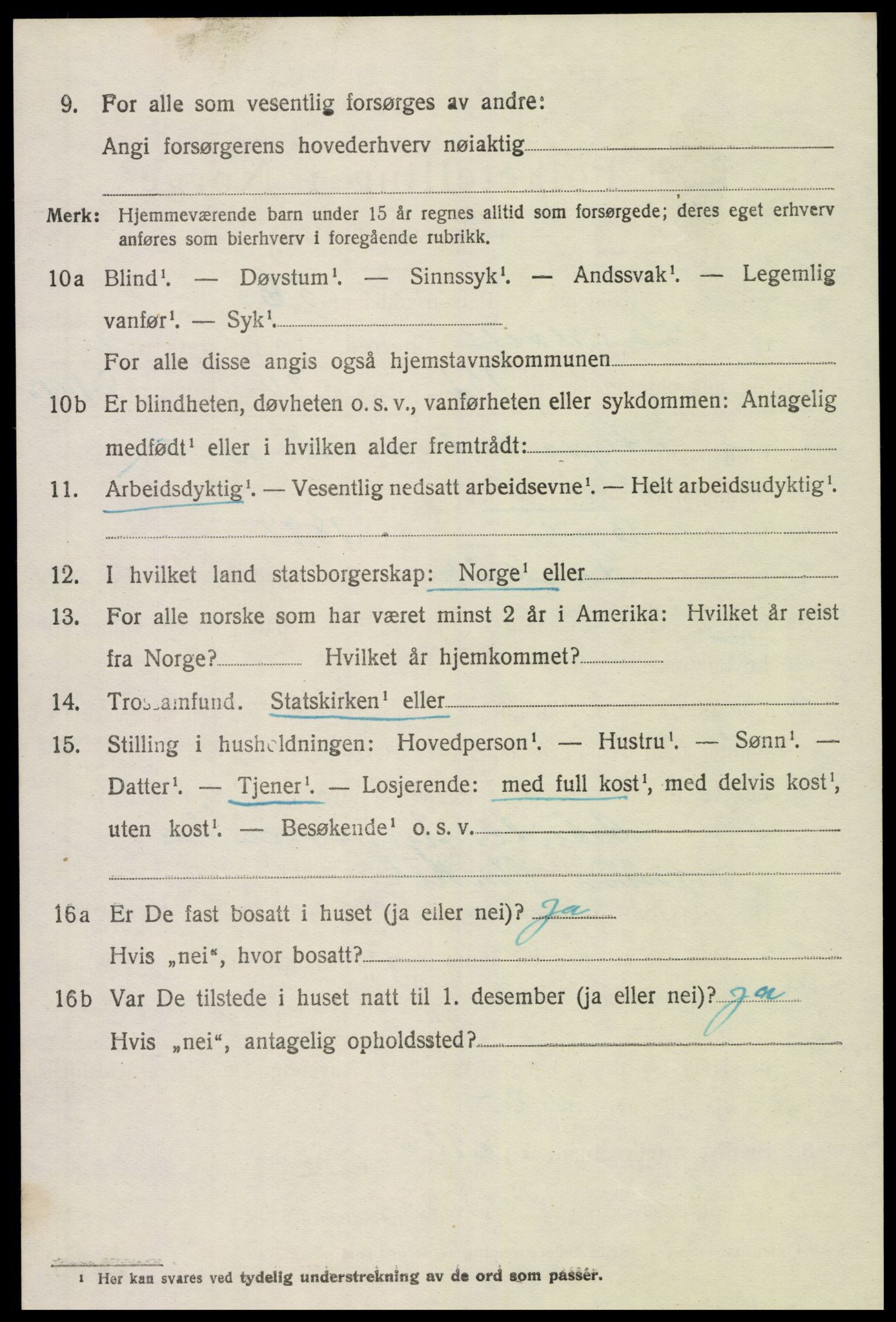 SAK, 1920 census for Landvik, 1920, p. 2889