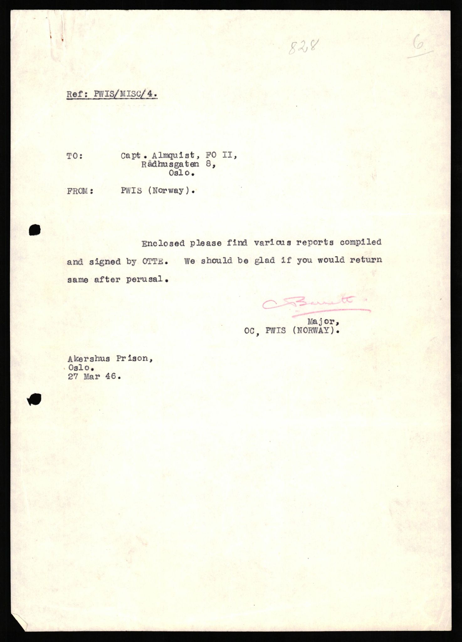 Forsvaret, Forsvarets overkommando II, AV/RA-RAFA-3915/D/Db/L0025: CI Questionaires. Tyske okkupasjonsstyrker i Norge. Tyskere., 1945-1946, p. 164