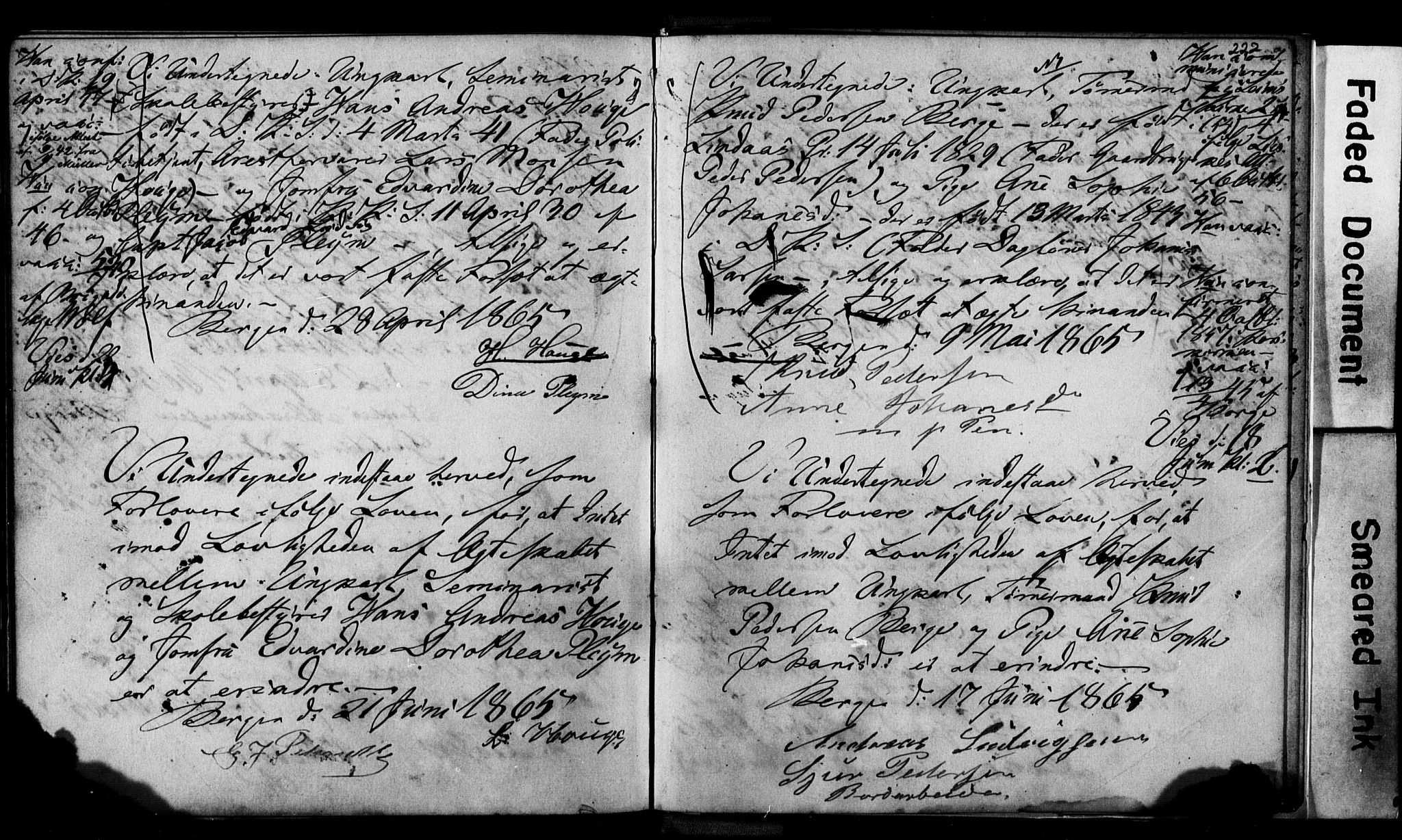 Korskirken sokneprestembete, AV/SAB-A-76101: Best man's statements no. II.5.2, 1859-1865, p. 222