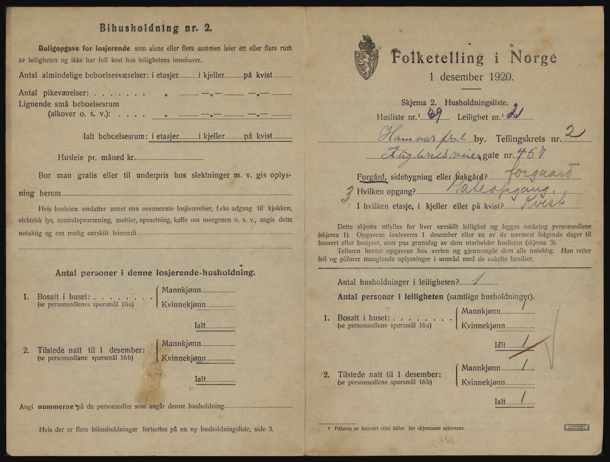 SATØ, 1920 census for Hammerfest, 1920, p. 2070