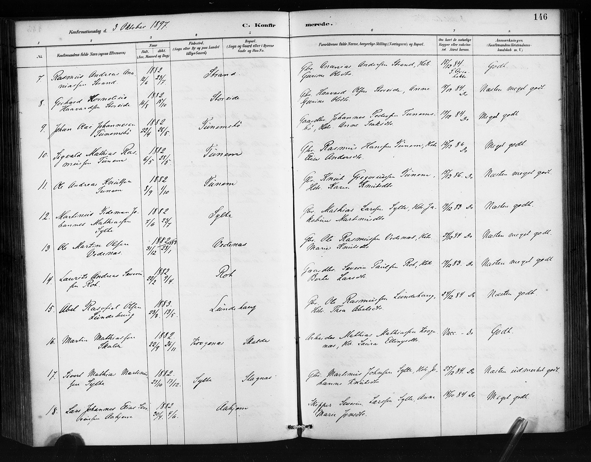 Ministerialprotokoller, klokkerbøker og fødselsregistre - Møre og Romsdal, AV/SAT-A-1454/501/L0008: Parish register (official) no. 501A08, 1885-1901, p. 146