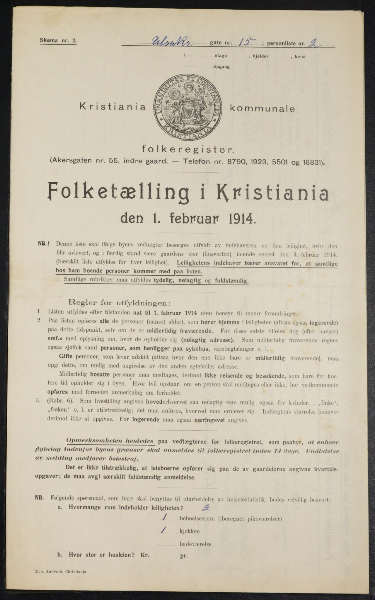 OBA, Municipal Census 1914 for Kristiania, 1914, p. 119878