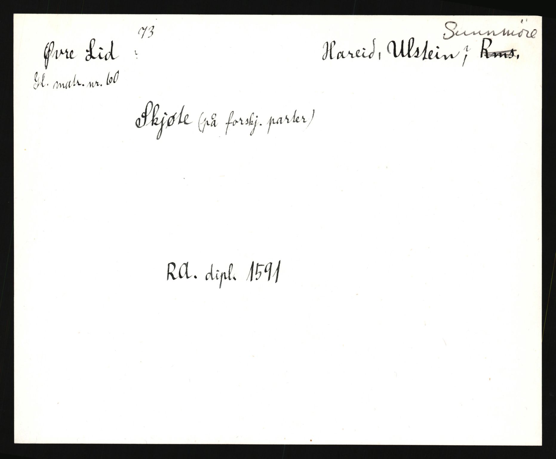 Riksarkivets diplomsamling, AV/RA-EA-5965/F35/F35e/L0031: Registreringssedler Møre og Romsdal, 1400-1700, p. 71