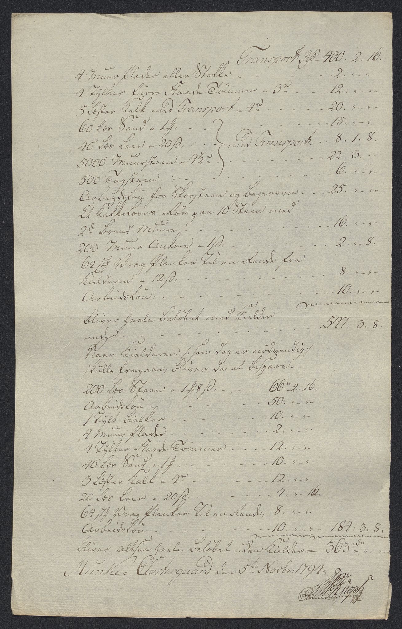 Oslo stiftsdireksjon, AV/SAO-A-11085/K/Kb/L0002/0010: Oslo Hospital / Gjenoppbygning, 1794, p. 3