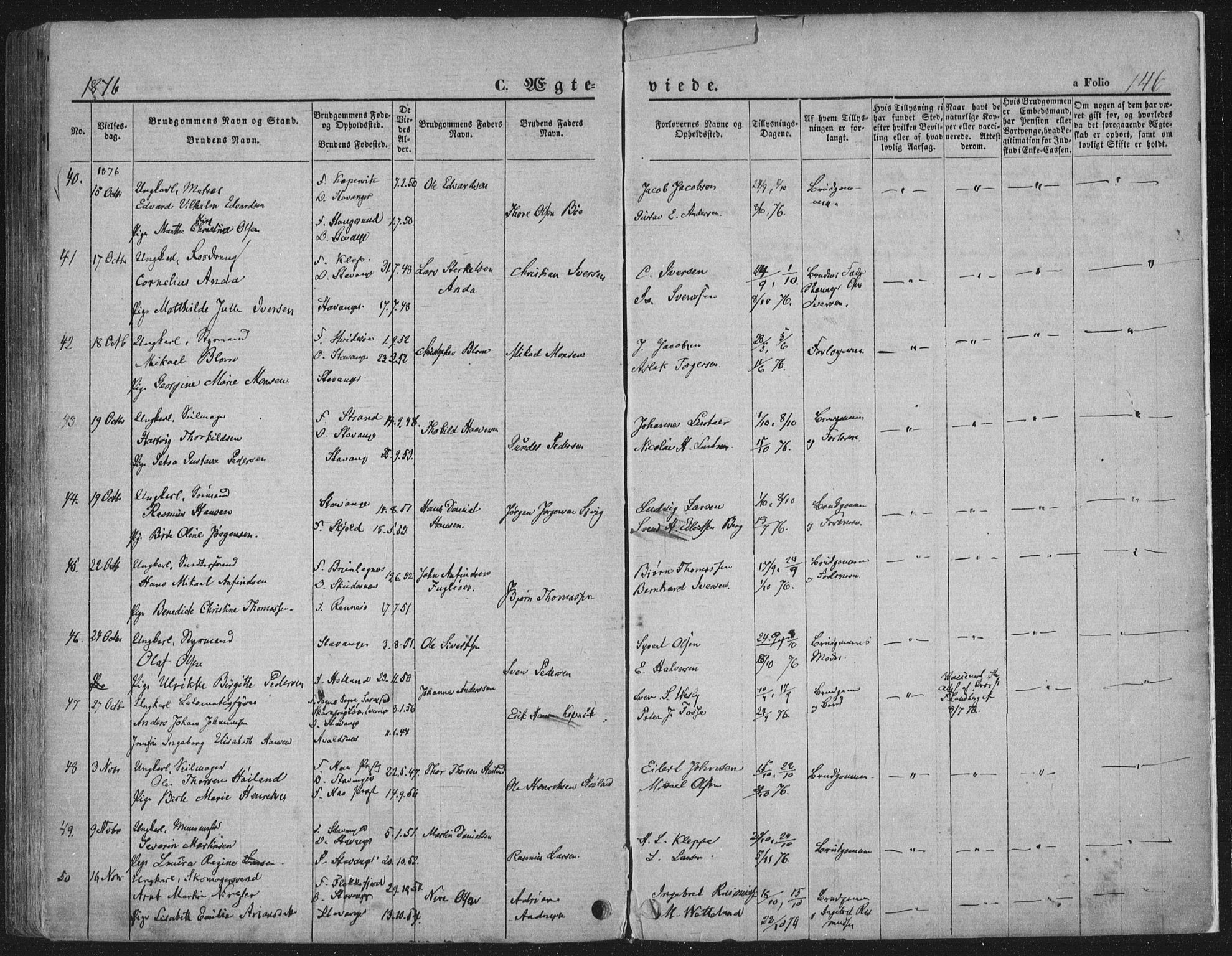 Domkirken sokneprestkontor, SAST/A-101812/001/30/30BA/L0019: Parish register (official) no. A 18, 1857-1877, p. 146
