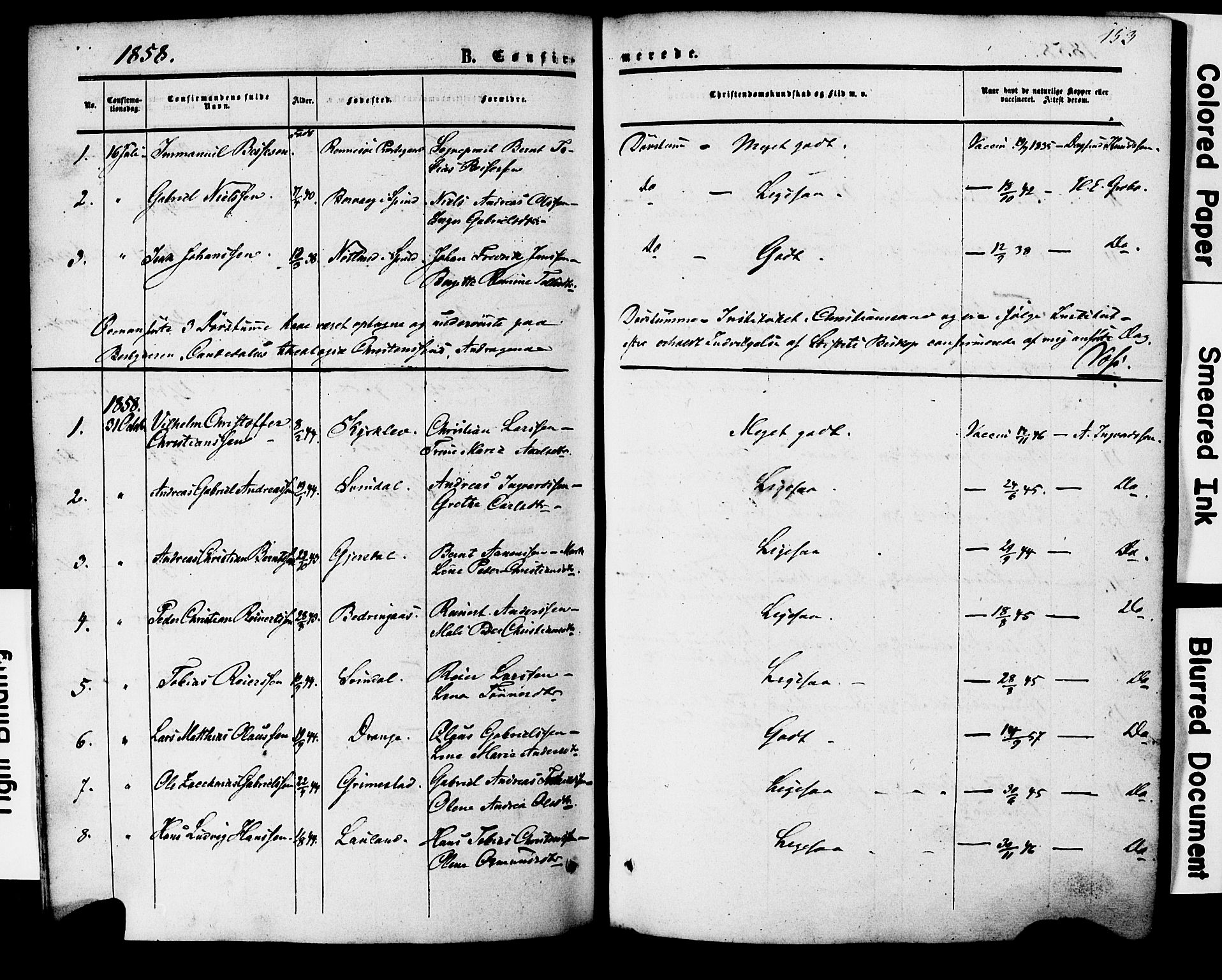 Herad sokneprestkontor, AV/SAK-1111-0018/F/Fa/Faa/L0005: Parish register (official) no. A 5, 1853-1886, p. 153