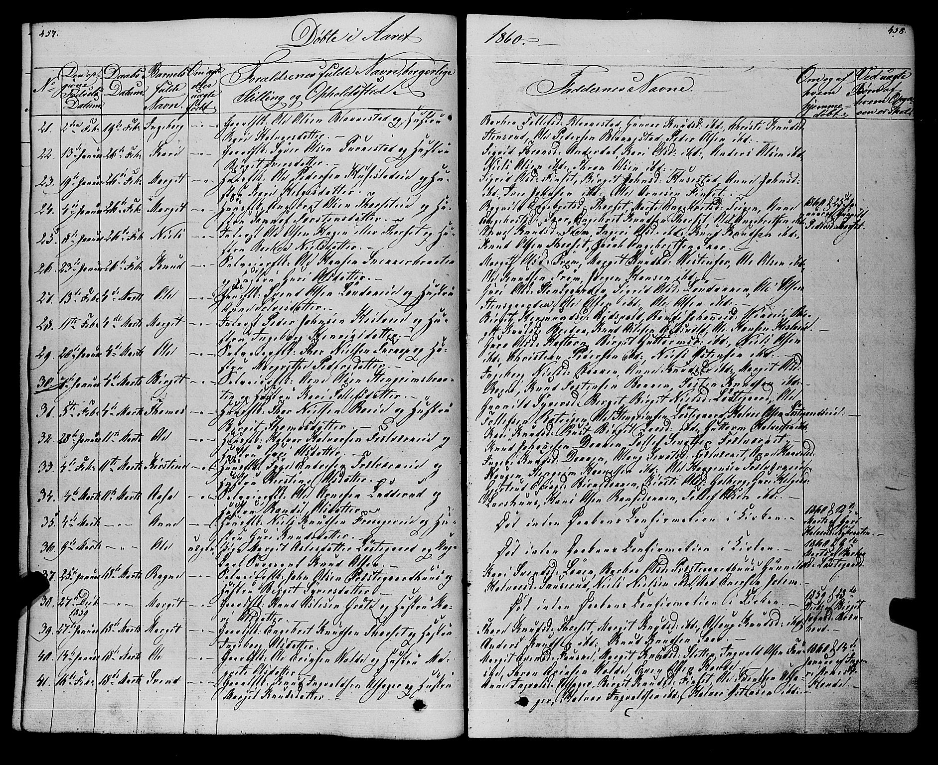 Gol kirkebøker, SAKO/A-226/F/Fa/L0002: Parish register (official) no. I 2, 1837-1863, p. 457-458