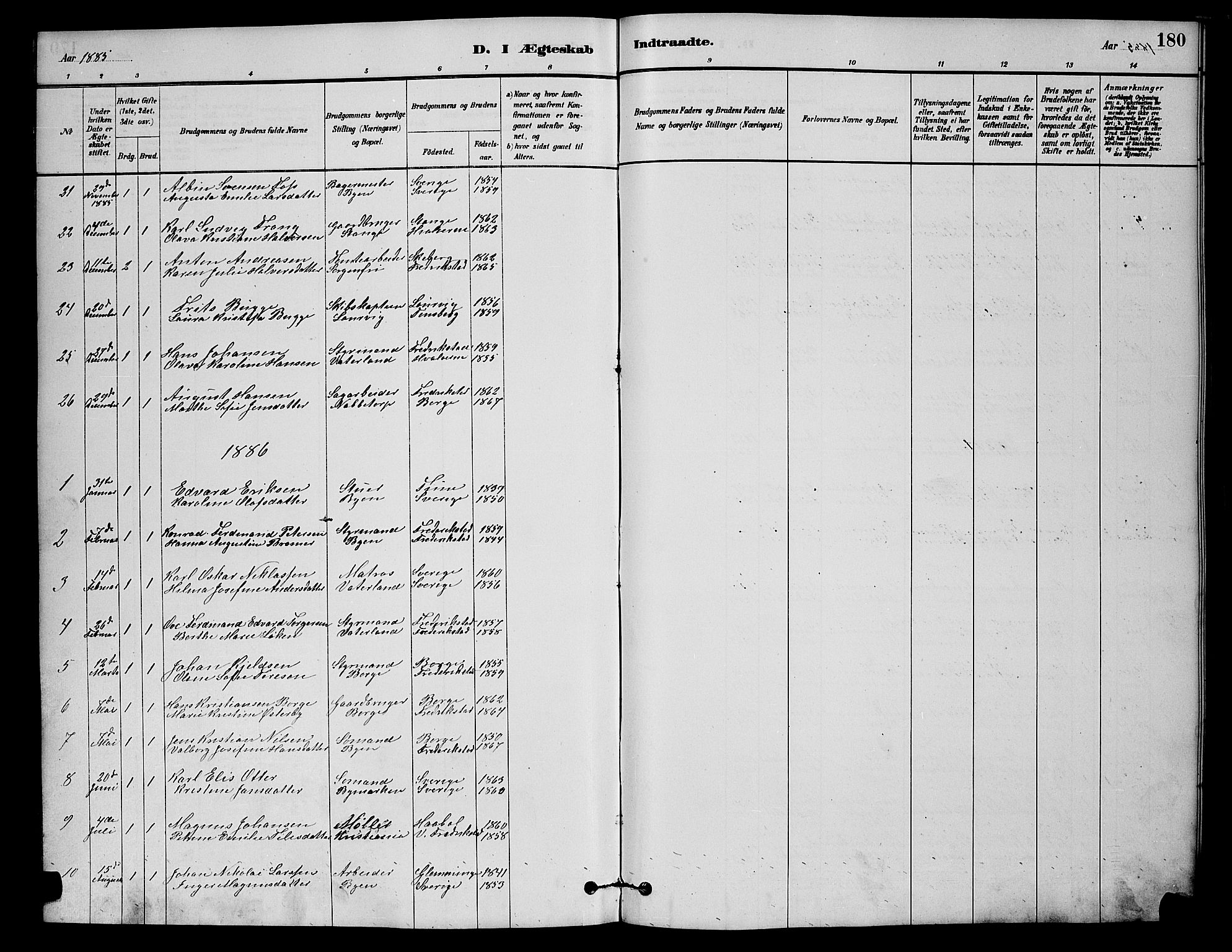 Østre Fredrikstad prestekontor Kirkebøker, SAO/A-10907/G/Ga/L0001: Parish register (copy) no. 1, 1880-1899, p. 180