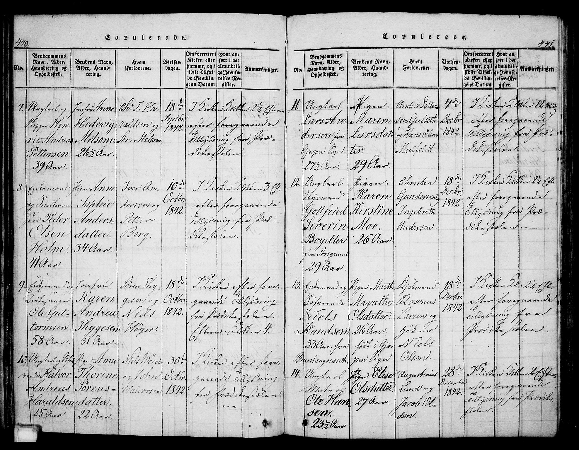 Skien kirkebøker, SAKO/A-302/G/Ga/L0002: Parish register (copy) no. 2, 1814-1842, p. 440-441