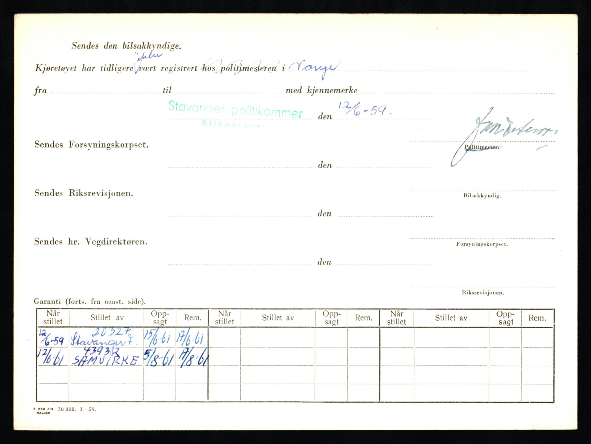 Stavanger trafikkstasjon, SAST/A-101942/0/F/L0016: L-5950 - L-6499, 1930-1971, p. 1422