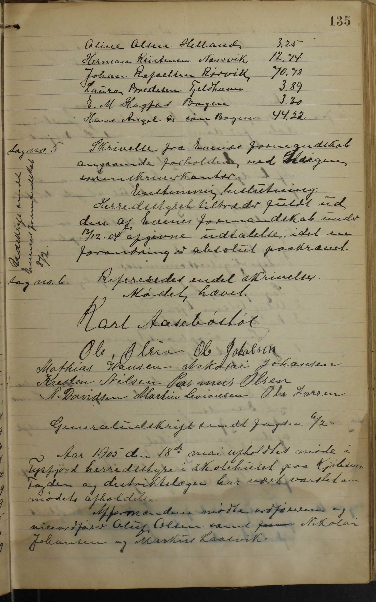 Tysfjord kommune. Formannskapet, AIN/K-18500.150/100/L0002: Forhandlingsprotokoll for Tysfjordens formandskap, 1895-1912