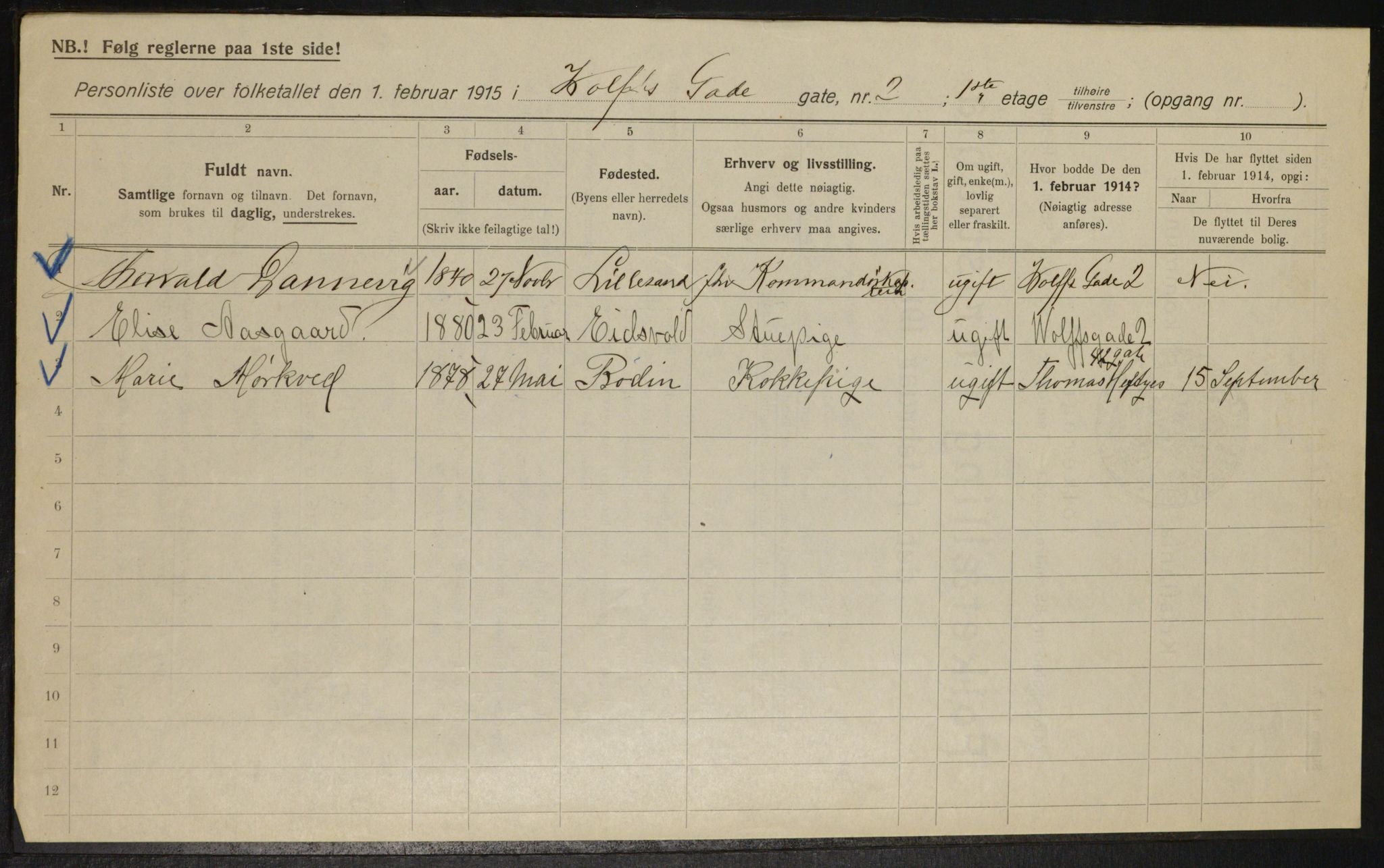 OBA, Municipal Census 1915 for Kristiania, 1915, p. 129083