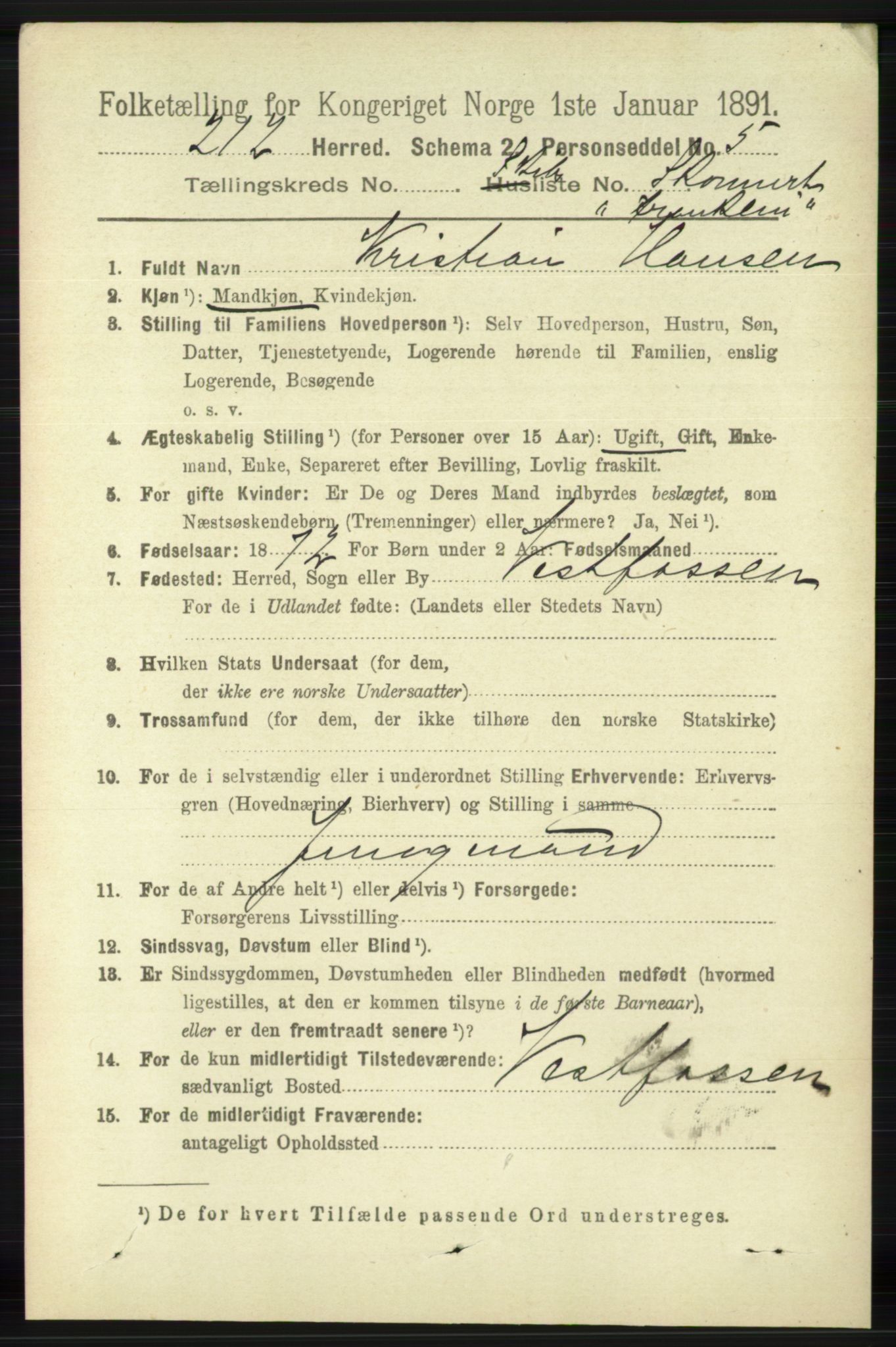 RA, 1891 census for 1116 Eigersund herred, 1891, p. 3428