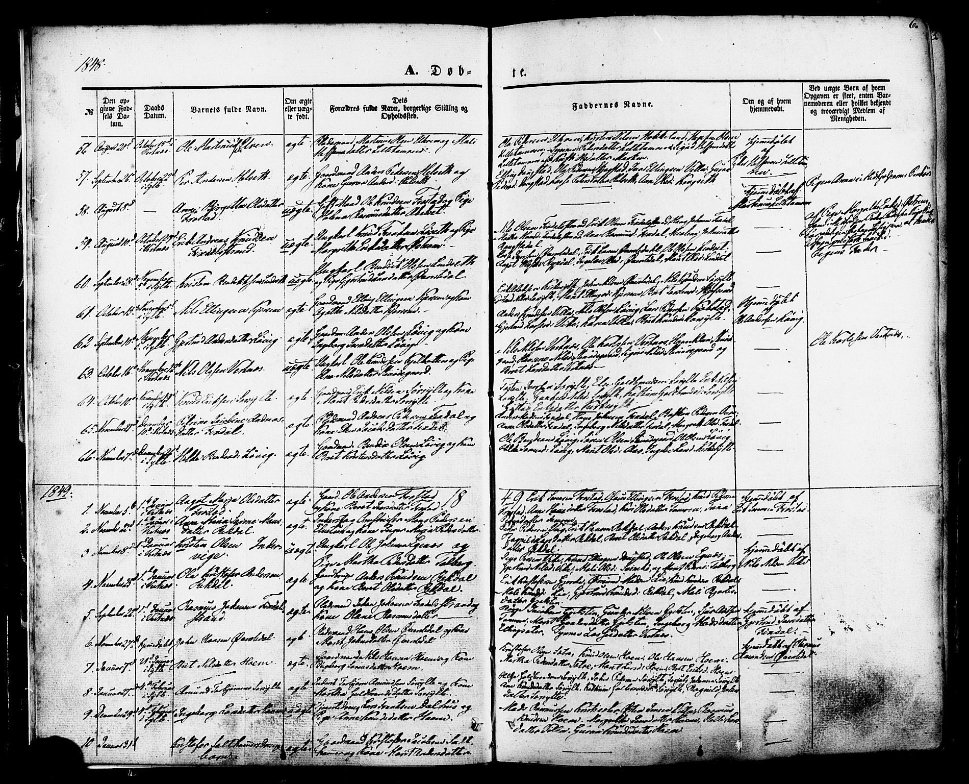Ministerialprotokoller, klokkerbøker og fødselsregistre - Møre og Romsdal, SAT/A-1454/539/L0529: Parish register (official) no. 539A02, 1848-1872, p. 6