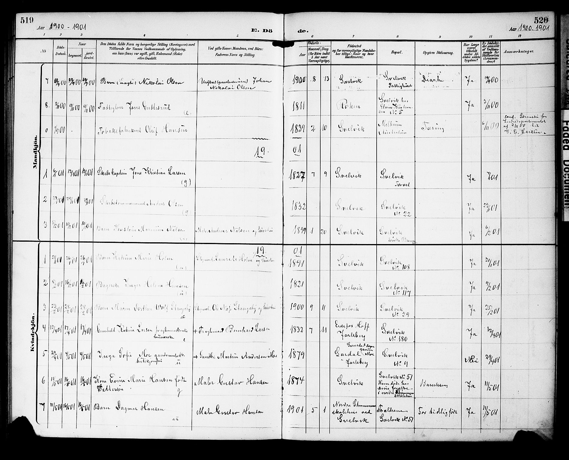 Strømm kirkebøker, AV/SAKO-A-322/G/Gb/L0002: Parish register (copy) no. II 2, 1897-1928, p. 519-520