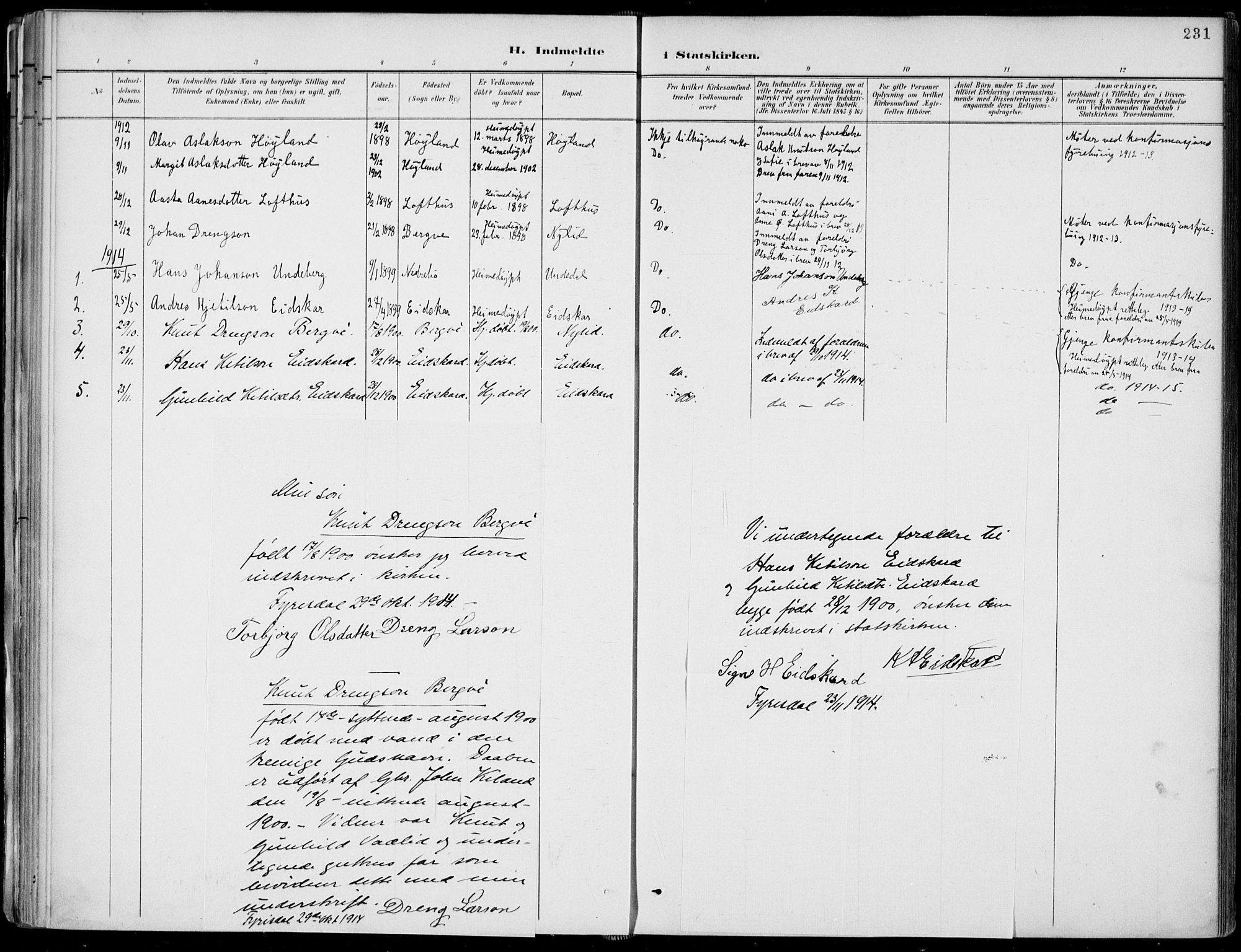 Fyresdal kirkebøker, SAKO/A-263/F/Fa/L0007: Parish register (official) no. I 7, 1887-1914, p. 231