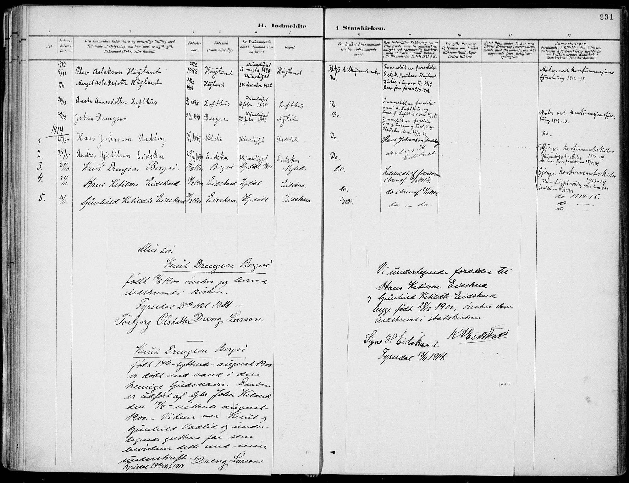 Fyresdal kirkebøker, AV/SAKO-A-263/F/Fa/L0007: Parish register (official) no. I 7, 1887-1914, p. 231