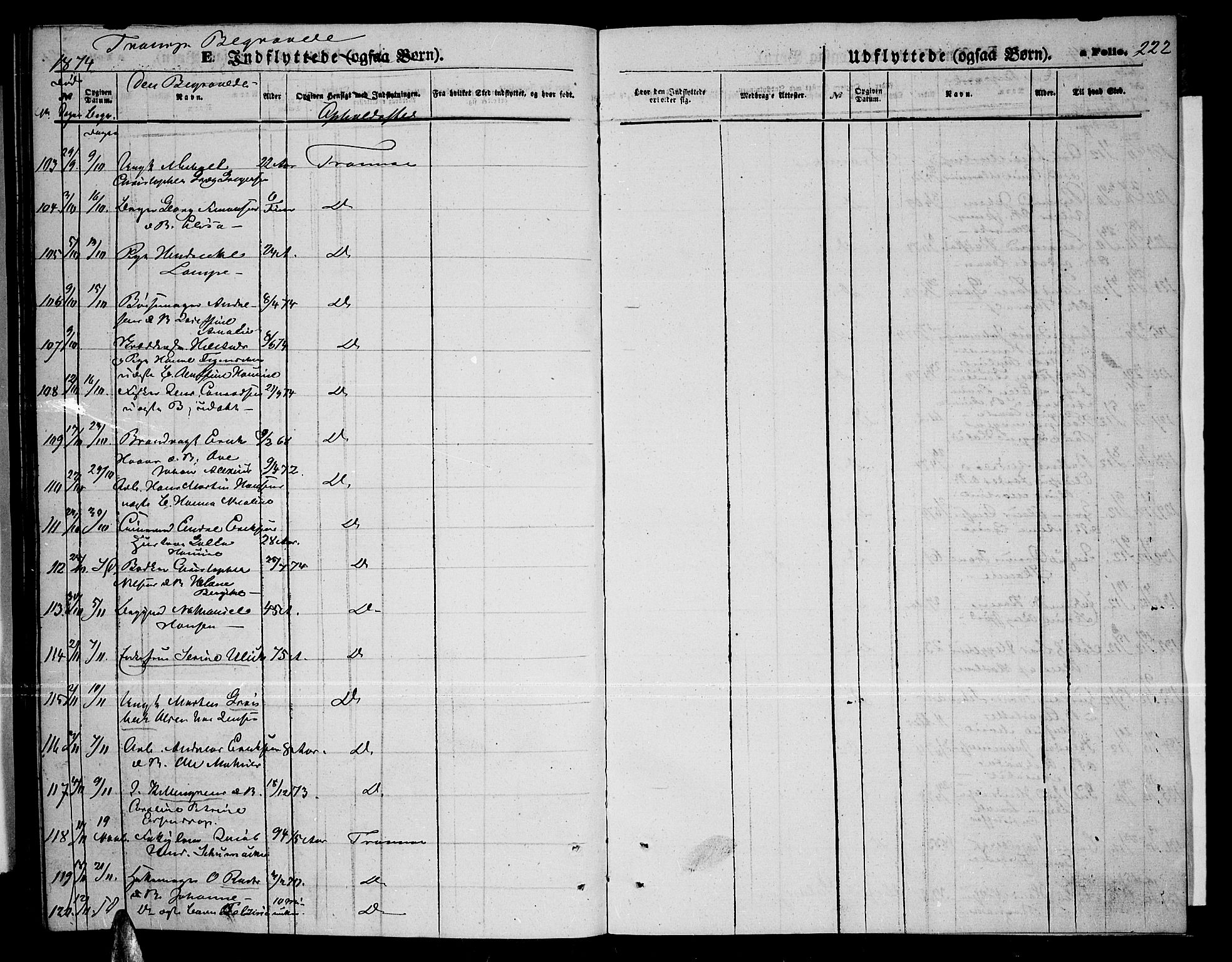 Tromsø sokneprestkontor/stiftsprosti/domprosti, AV/SATØ-S-1343/G/Gb/L0007klokker: Parish register (copy) no. 7, 1867-1875, p. 222