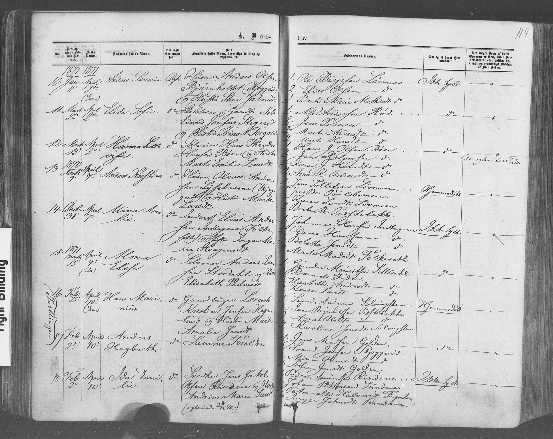 Idd prestekontor Kirkebøker, SAO/A-10911/F/Fc/L0005: Parish register (official) no. III 5, 1861-1877, p. 114