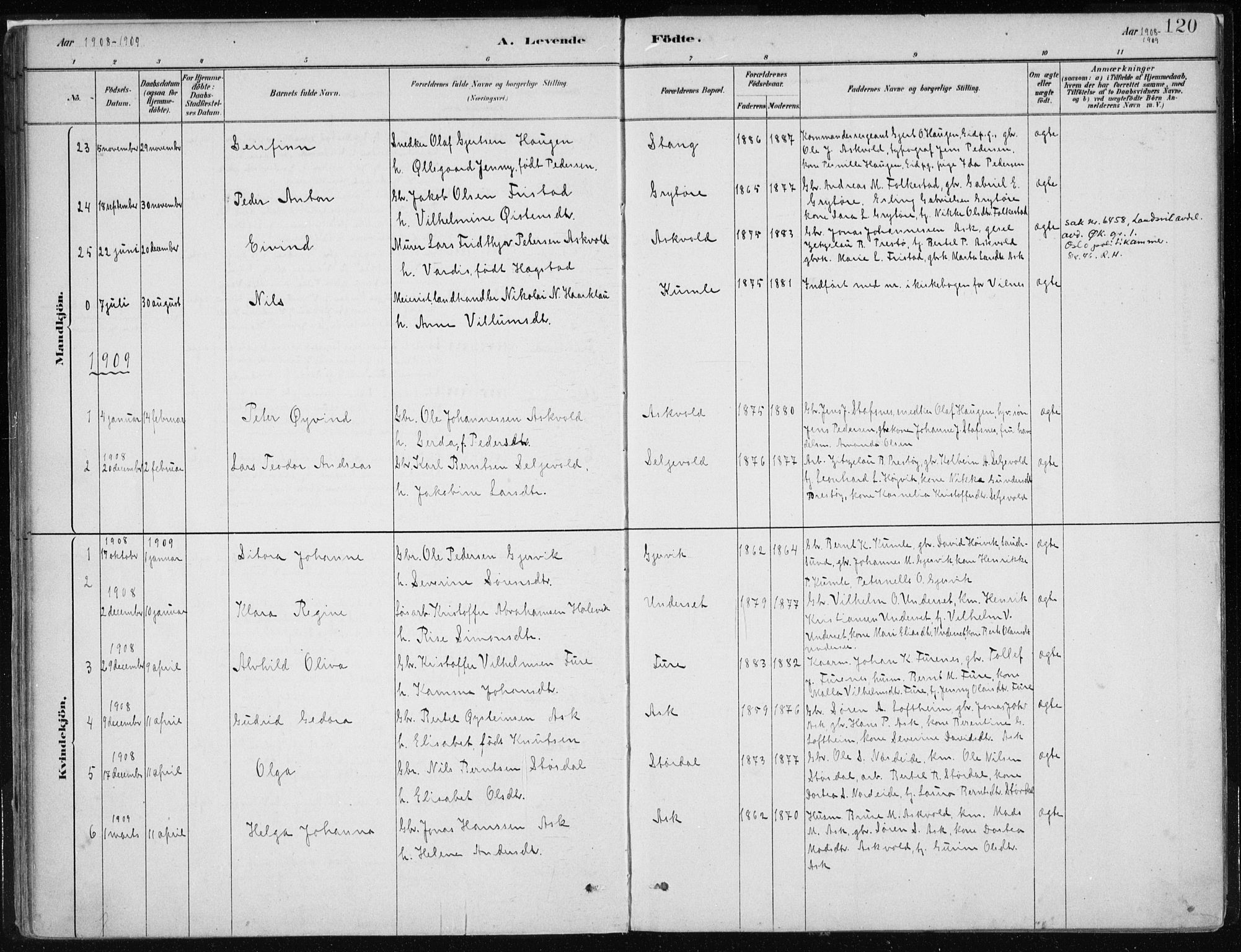 Askvoll sokneprestembete, SAB/A-79501/H/Haa/Haab/L0002: Parish register (official) no. B 2, 1879-1909, p. 120
