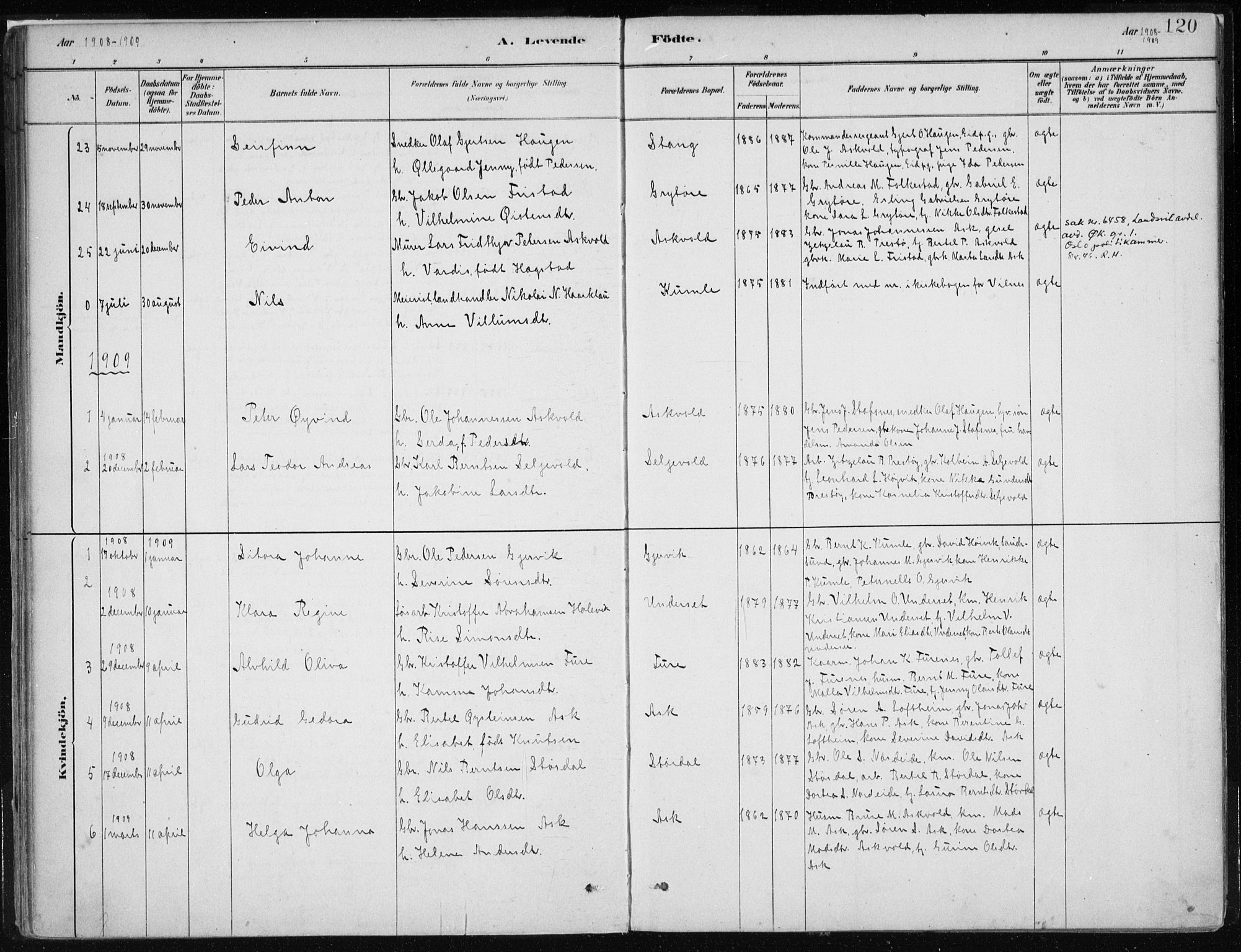 Askvoll sokneprestembete, AV/SAB-A-79501/H/Haa/Haab/L0002: Parish register (official) no. B 2, 1879-1909, p. 120