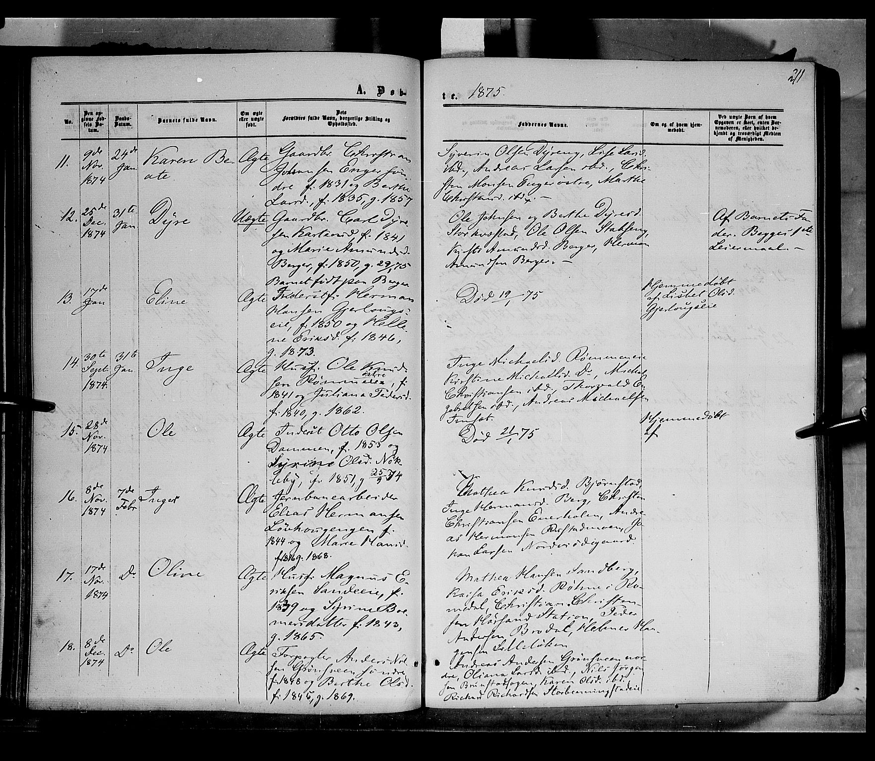 Løten prestekontor, AV/SAH-PREST-022/K/Ka/L0008: Parish register (official) no. 8, 1860-1877, p. 211