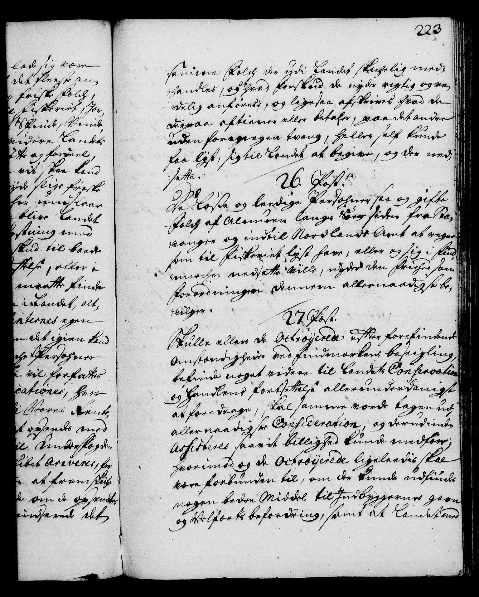 Rentekammeret, Kammerkanselliet, RA/EA-3111/G/Gg/Gga/L0003: Norsk ekspedisjonsprotokoll med register (merket RK 53.3), 1727-1734, p. 223