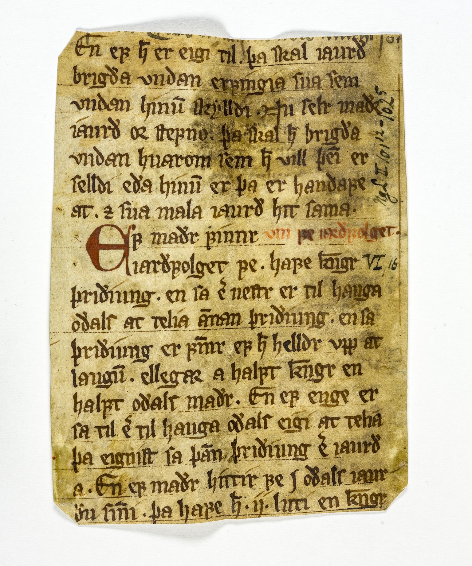 Riksarkivets diplomsamling, AV/RA-EA-5965/F26/L0004: Norrøne membranfragmenter bestand 31-50, 1100-1536, p. 126