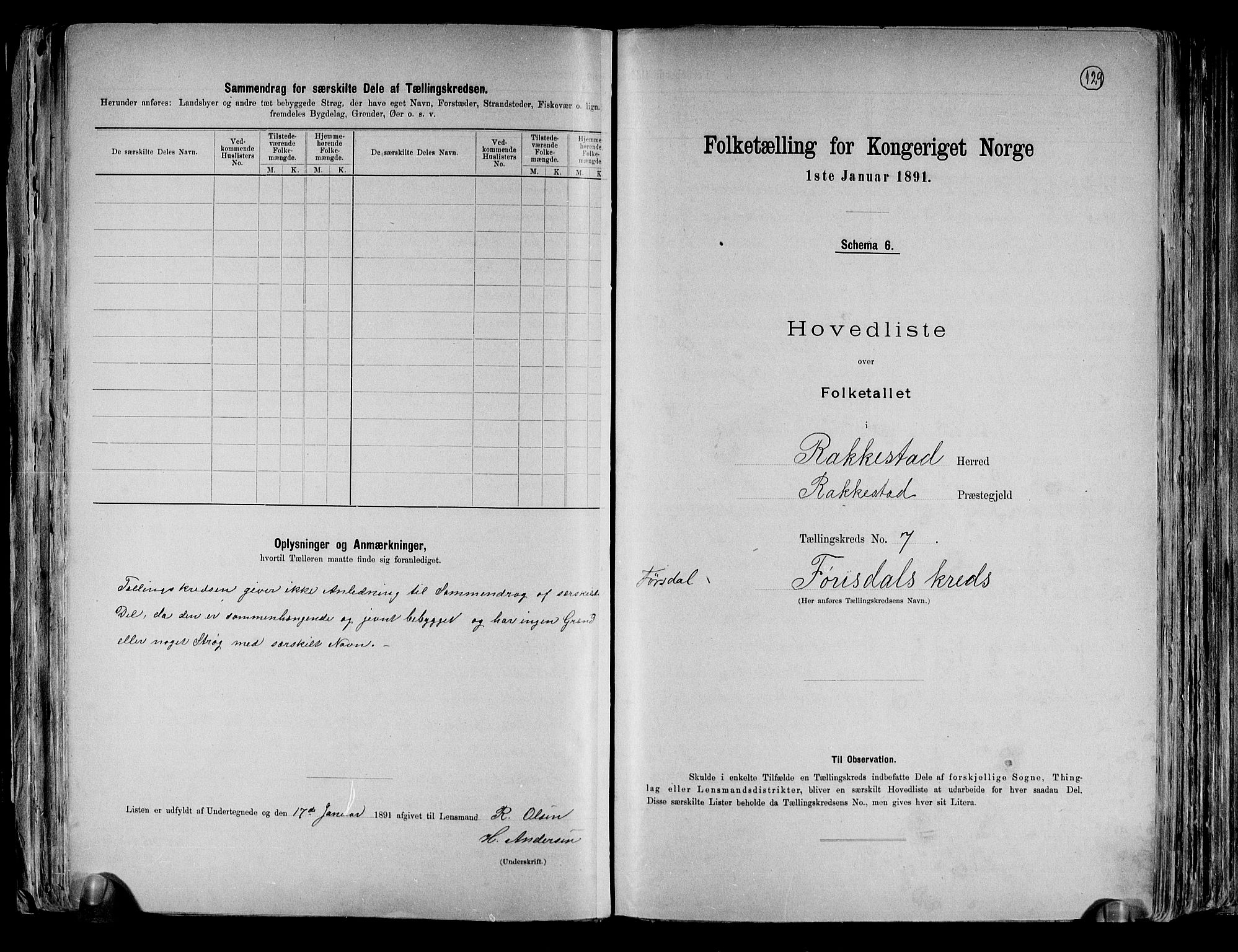 RA, 1891 census for 0128 Rakkestad, 1891, p. 20