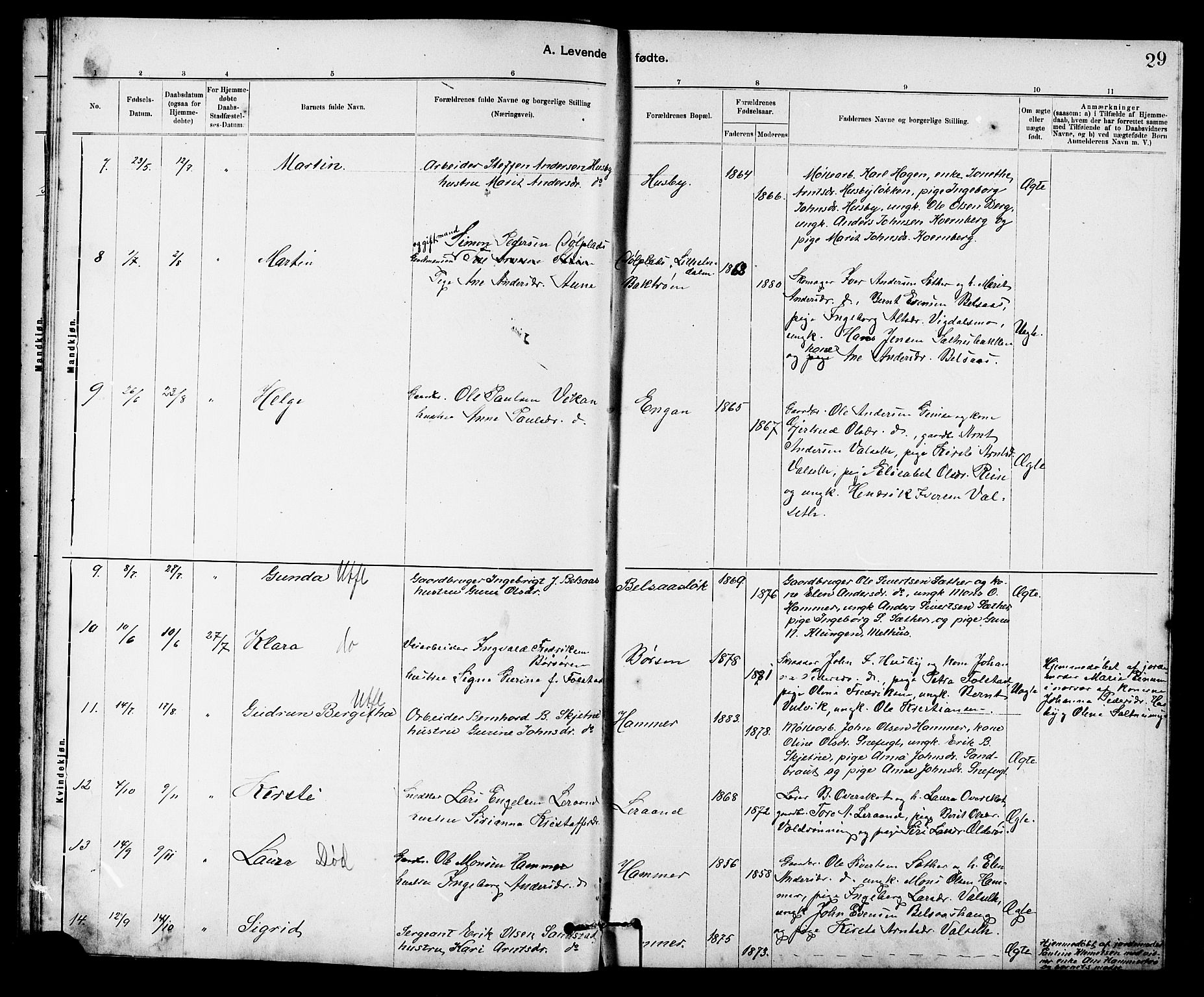 Ministerialprotokoller, klokkerbøker og fødselsregistre - Sør-Trøndelag, AV/SAT-A-1456/666/L0790: Parish register (copy) no. 666C03, 1885-1908, p. 29