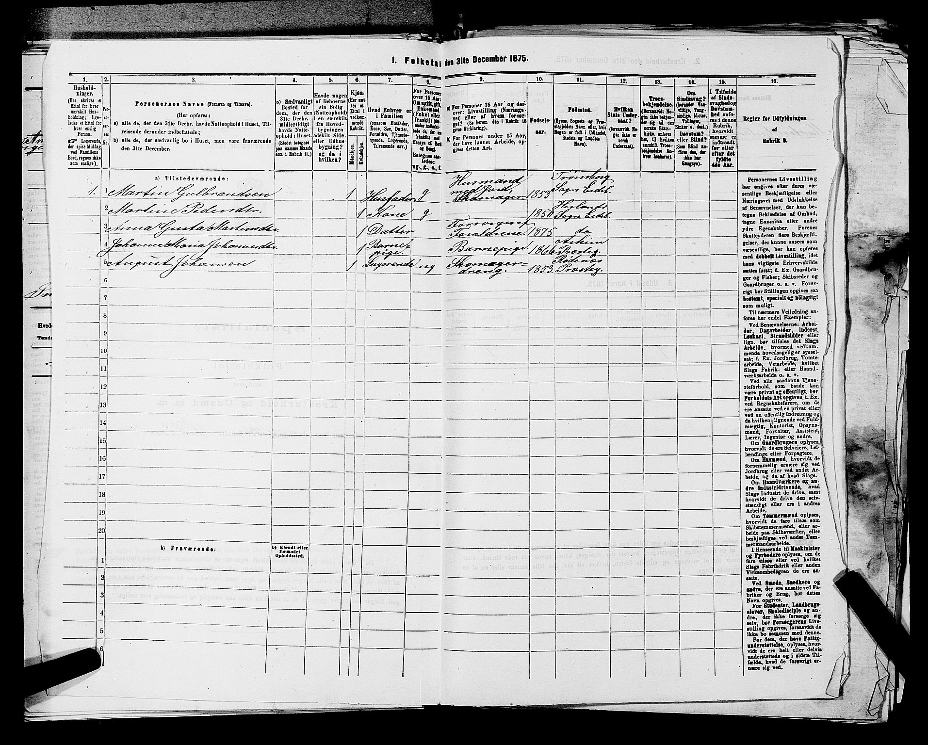 RA, 1875 census for 0125P Eidsberg, 1875, p. 1845