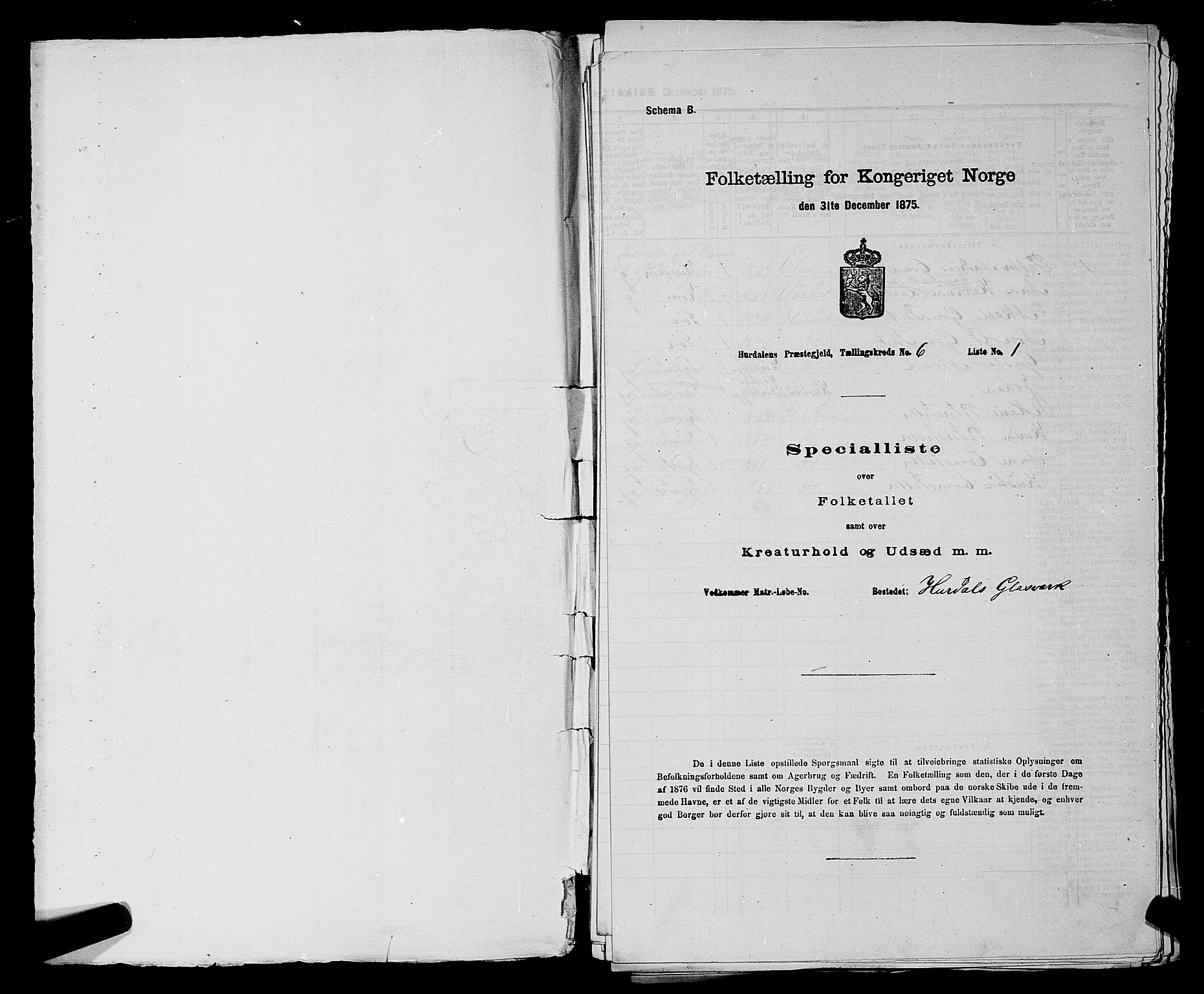 RA, 1875 census for 0239P Hurdal, 1875, p. 819