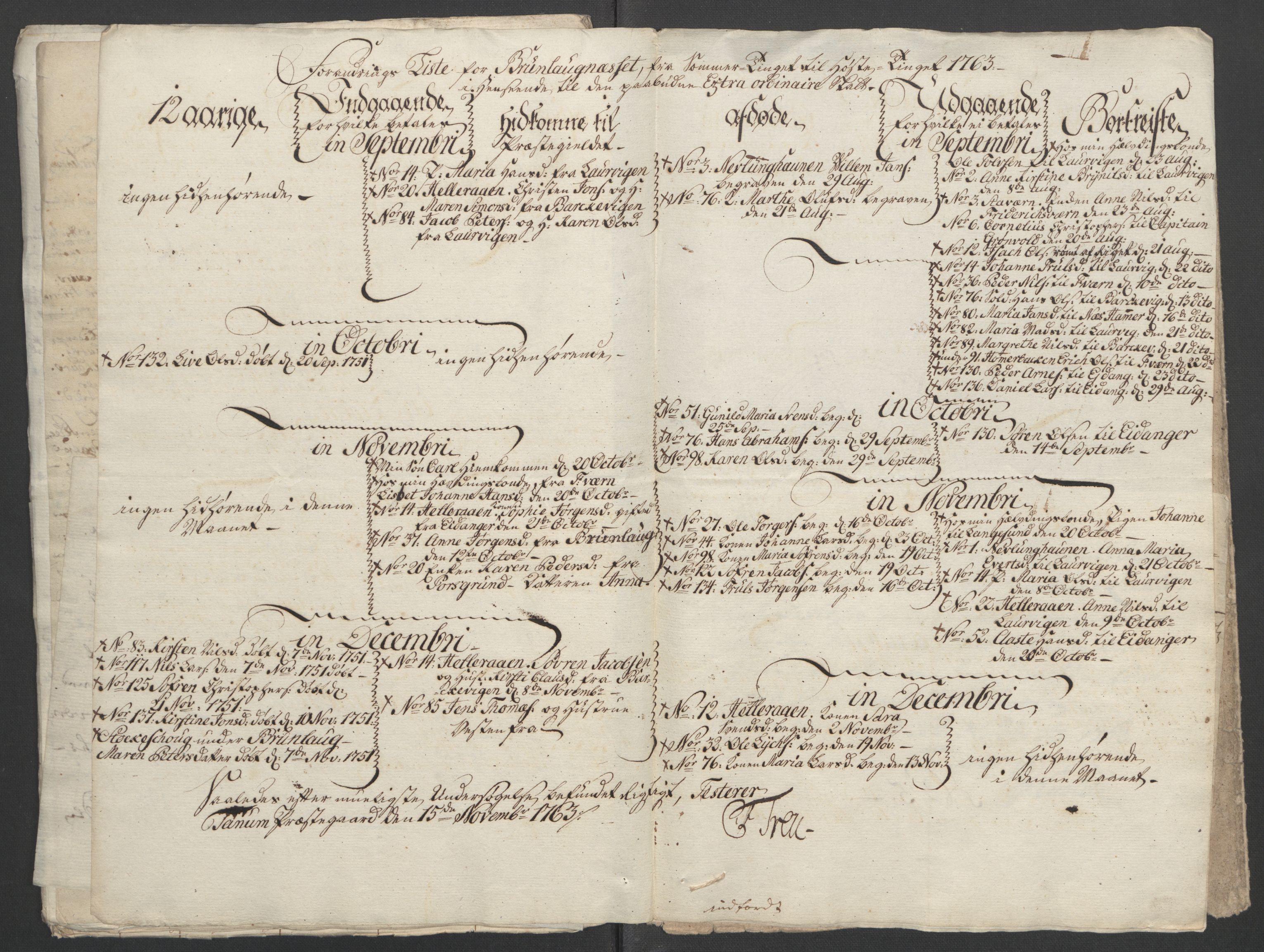 Rentekammeret inntil 1814, Reviderte regnskaper, Fogderegnskap, AV/RA-EA-4092/R33/L2033: Ekstraskatten Larvik grevskap, 1762-1764, p. 331