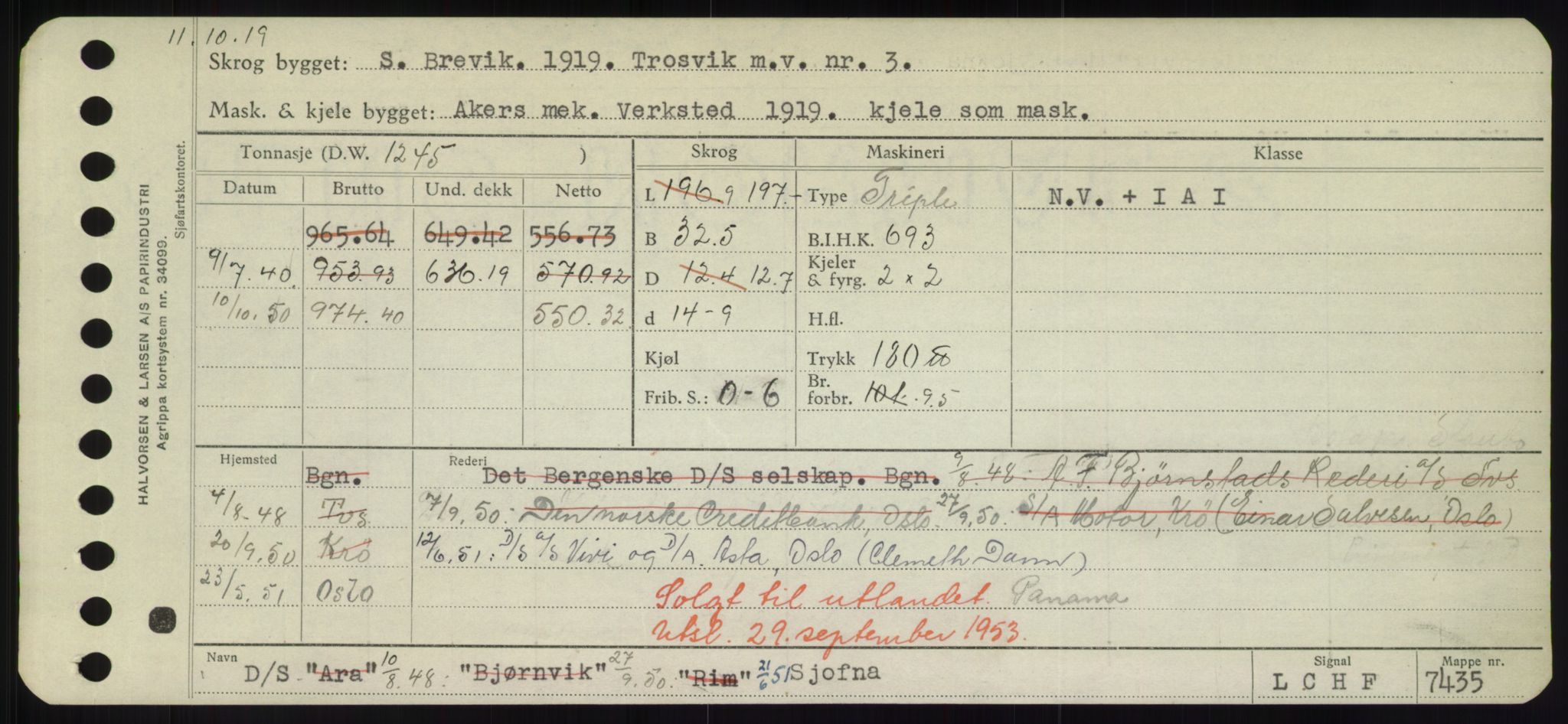 Sjøfartsdirektoratet med forløpere, Skipsmålingen, RA/S-1627/H/Hd/L0033: Fartøy, Sevi-Sjø, p. 325