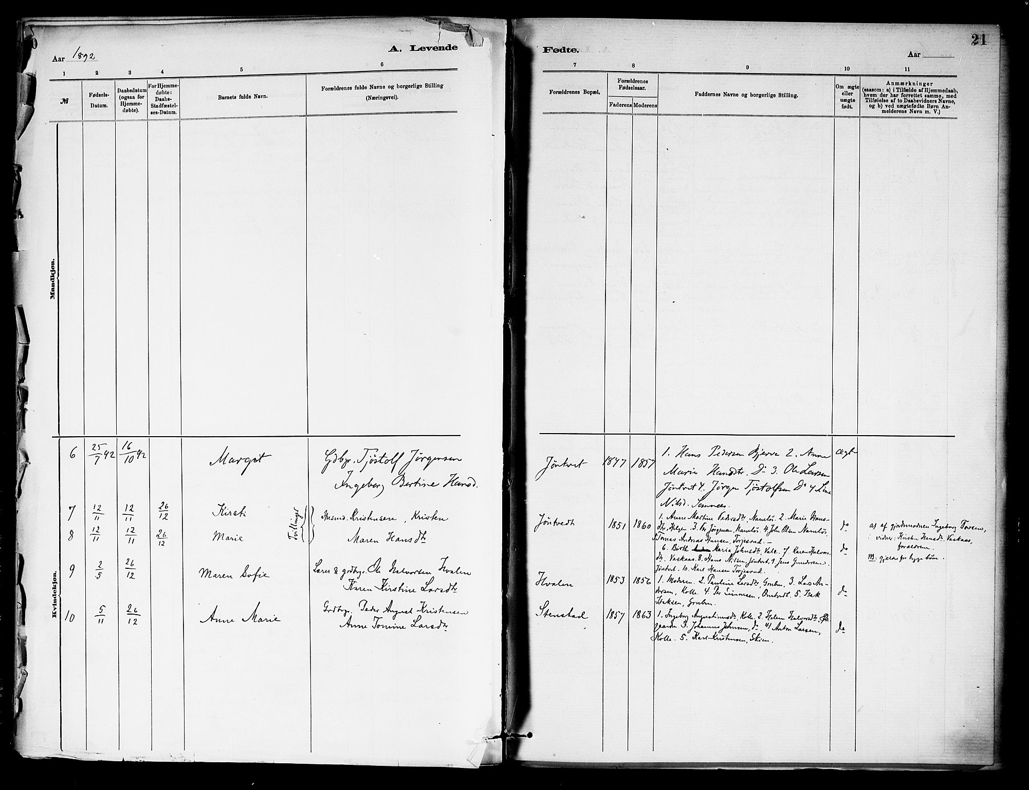 Holla kirkebøker, SAKO/A-272/F/Fa/L0009: Parish register (official) no. 9, 1881-1897, p. 20