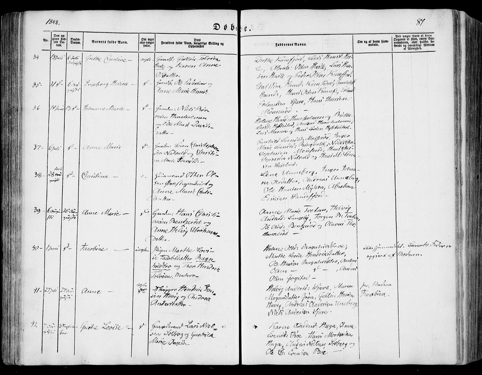 Sandar kirkebøker, SAKO/A-243/F/Fa/L0006: Parish register (official) no. 6, 1847-1860, p. 81