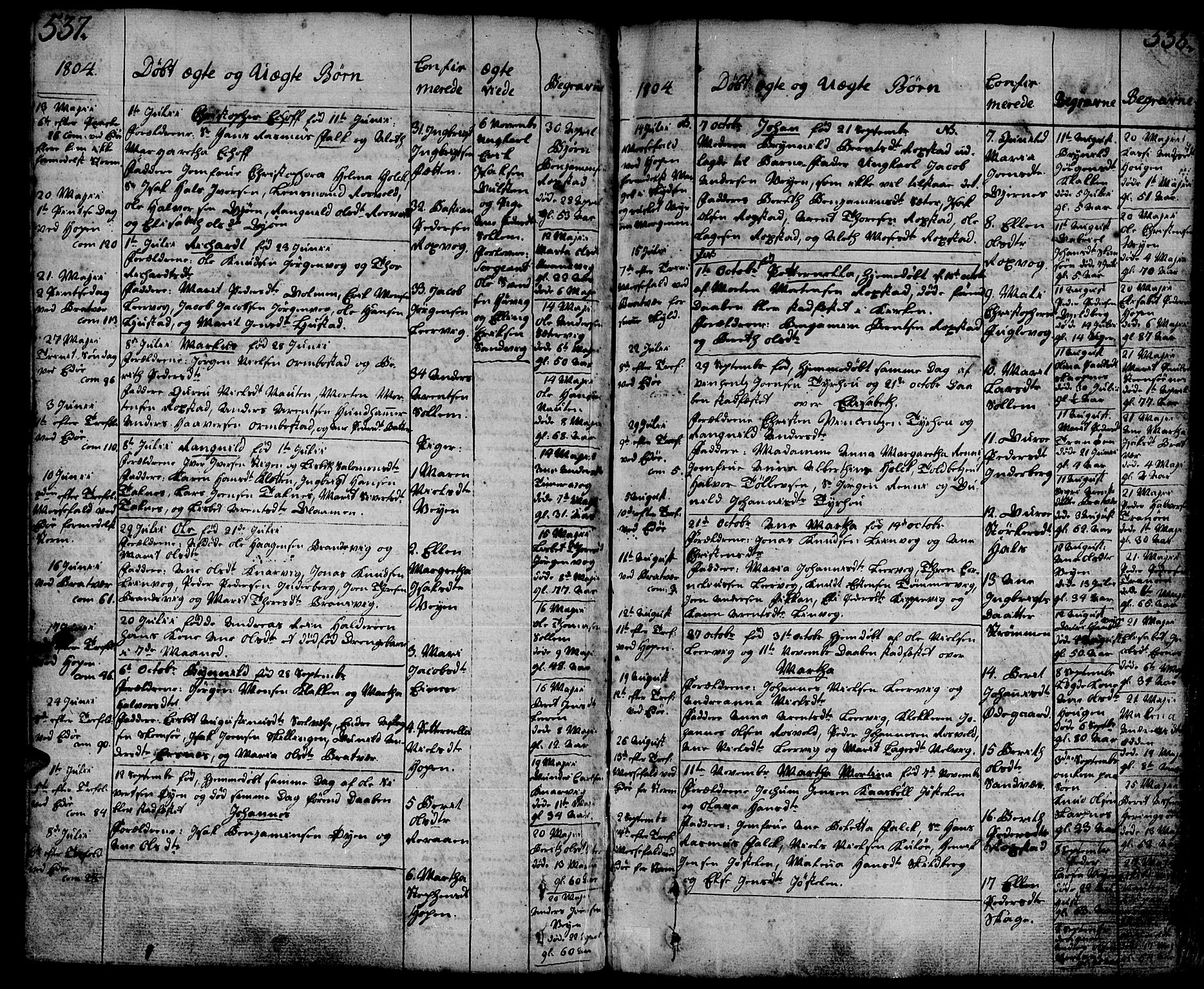 Ministerialprotokoller, klokkerbøker og fødselsregistre - Møre og Romsdal, SAT/A-1454/581/L0932: Parish register (official) no. 581A02, 1767-1823, p. 537-538