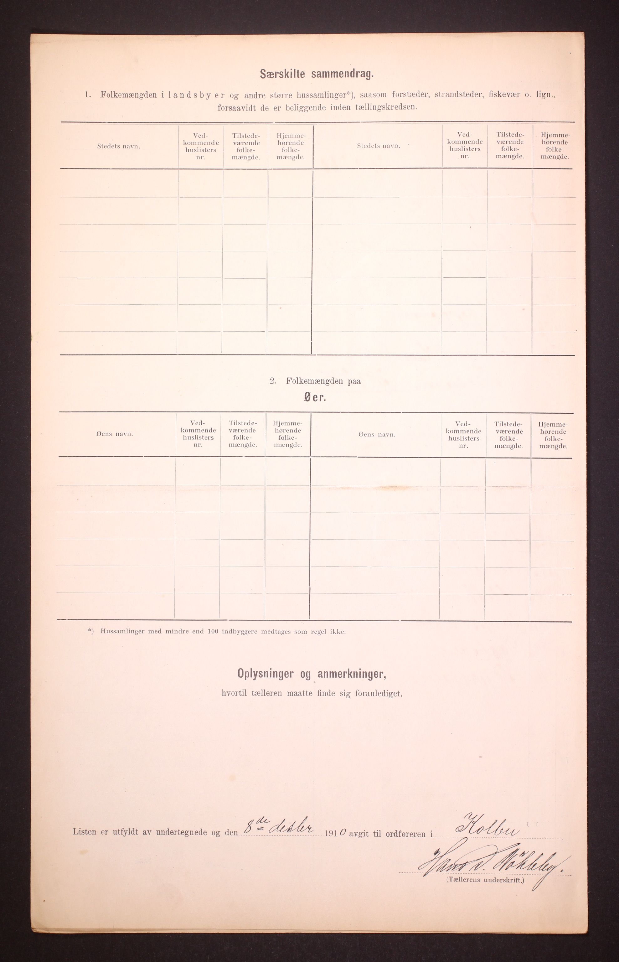 RA, 1910 census for Kolbu, 1910, p. 6