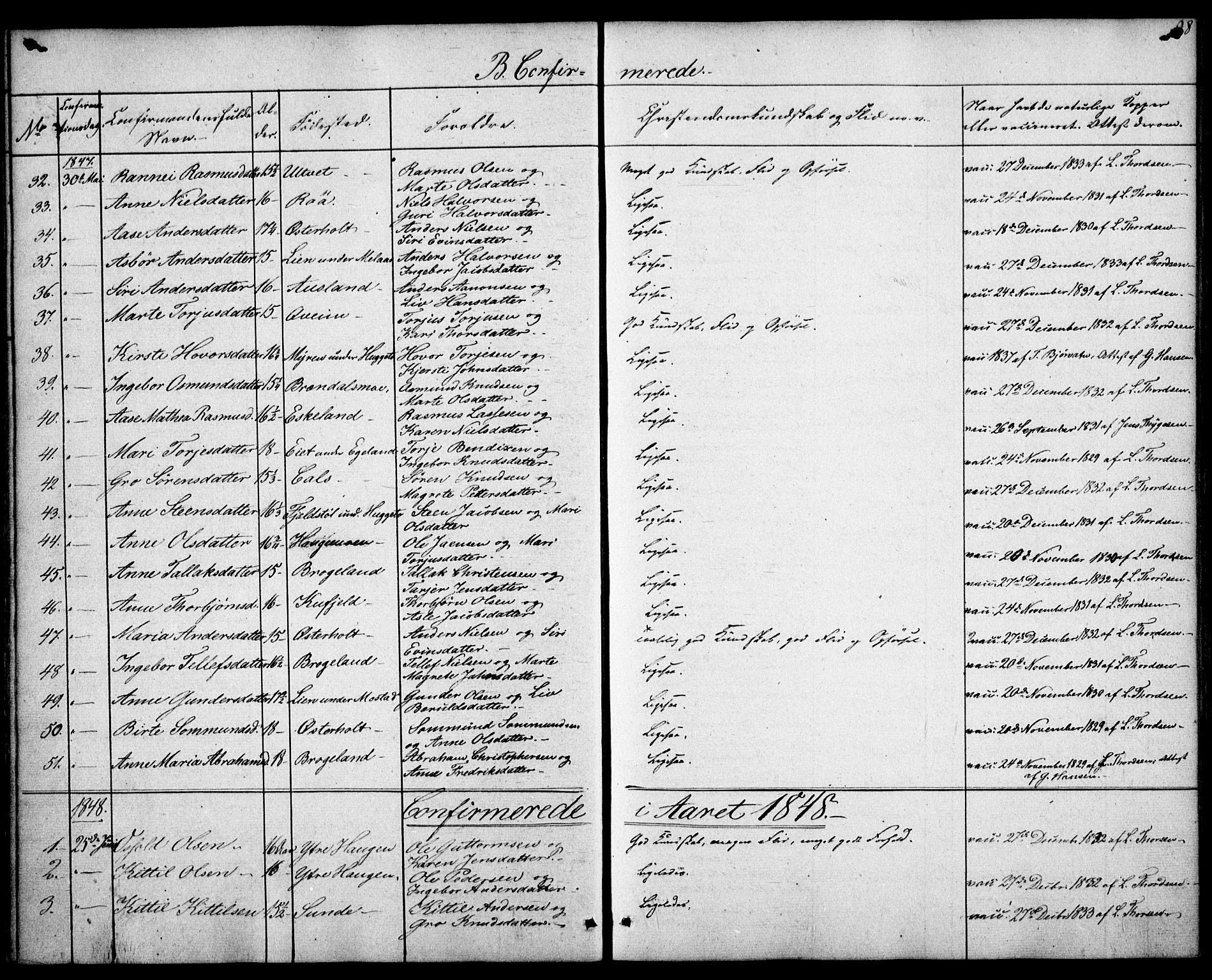Gjerstad sokneprestkontor, SAK/1111-0014/F/Fa/Faa/L0006: Parish register (official) no. A 6, 1841-1857, p. 98