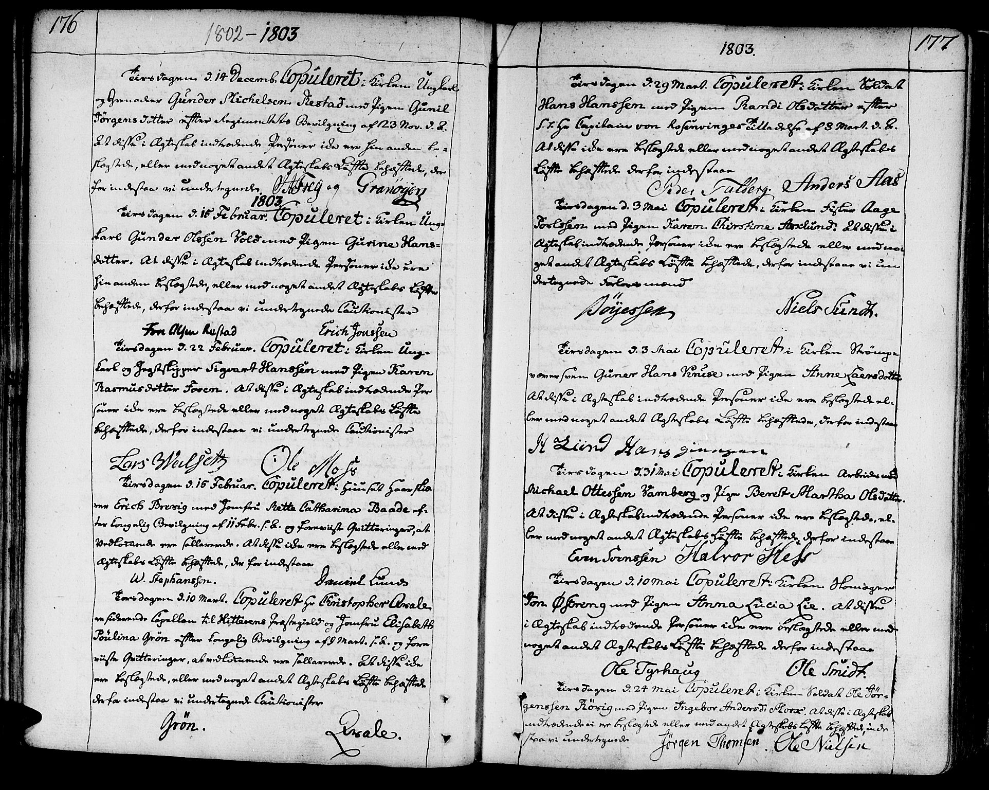 Ministerialprotokoller, klokkerbøker og fødselsregistre - Sør-Trøndelag, SAT/A-1456/602/L0105: Parish register (official) no. 602A03, 1774-1814, p. 176-177