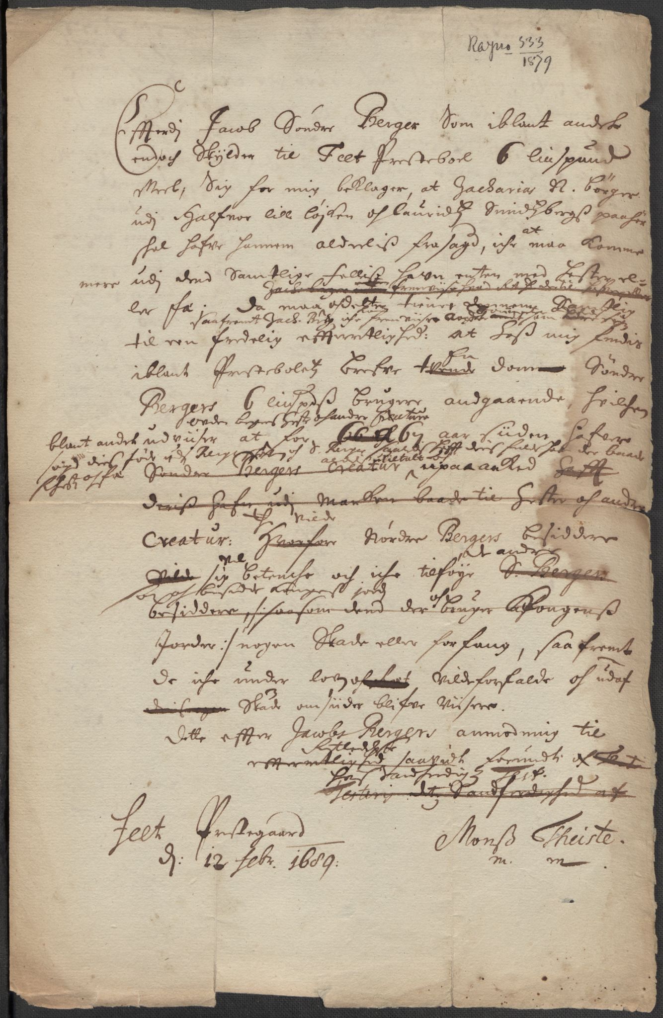 Riksarkivets diplomsamling, AV/RA-EA-5965/F15/L0009: Prestearkiv - Akershus, 1620-1738, p. 160