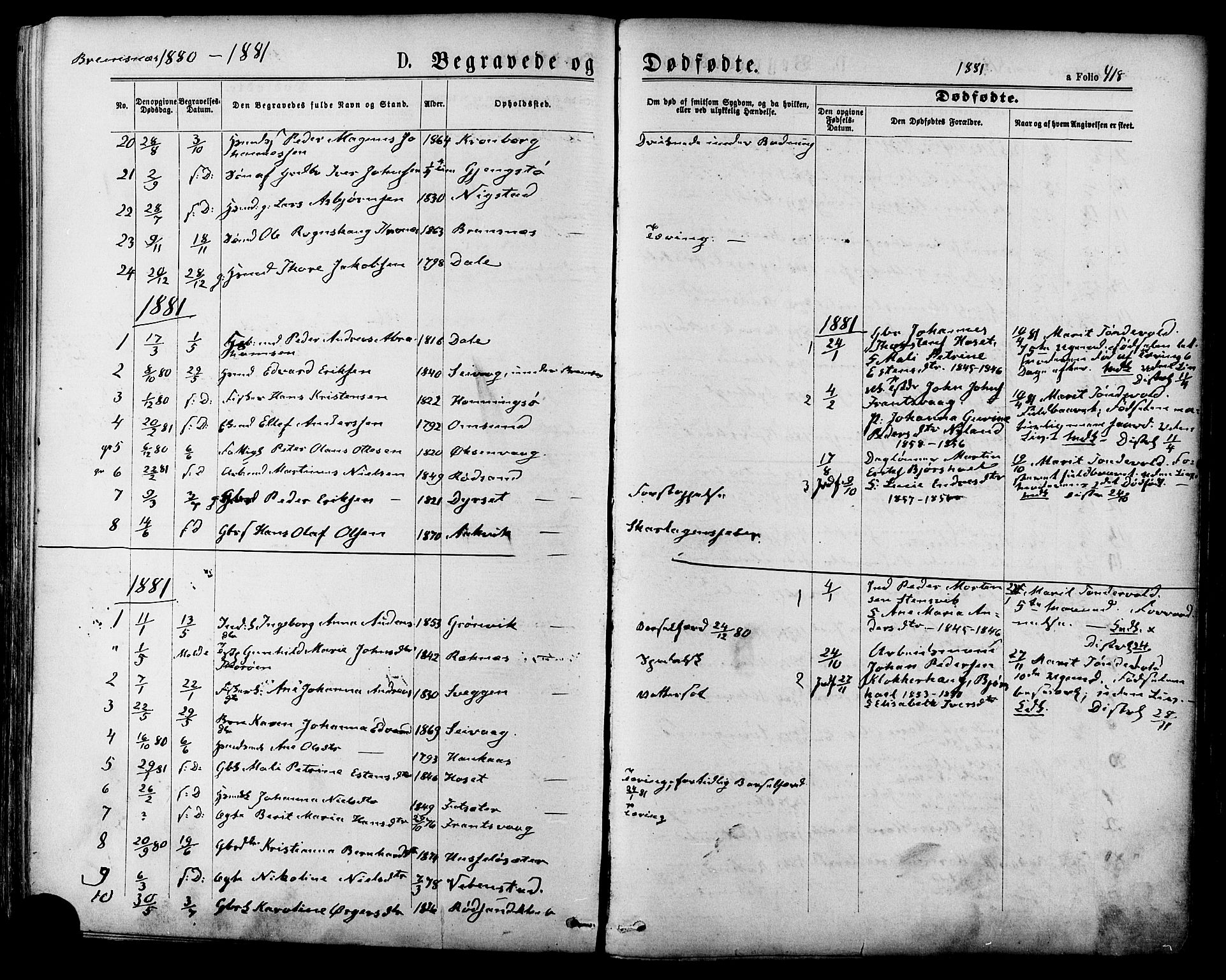 Ministerialprotokoller, klokkerbøker og fødselsregistre - Møre og Romsdal, SAT/A-1454/568/L0806: Parish register (official) no. 568A12 /3, 1878-1884, p. 418