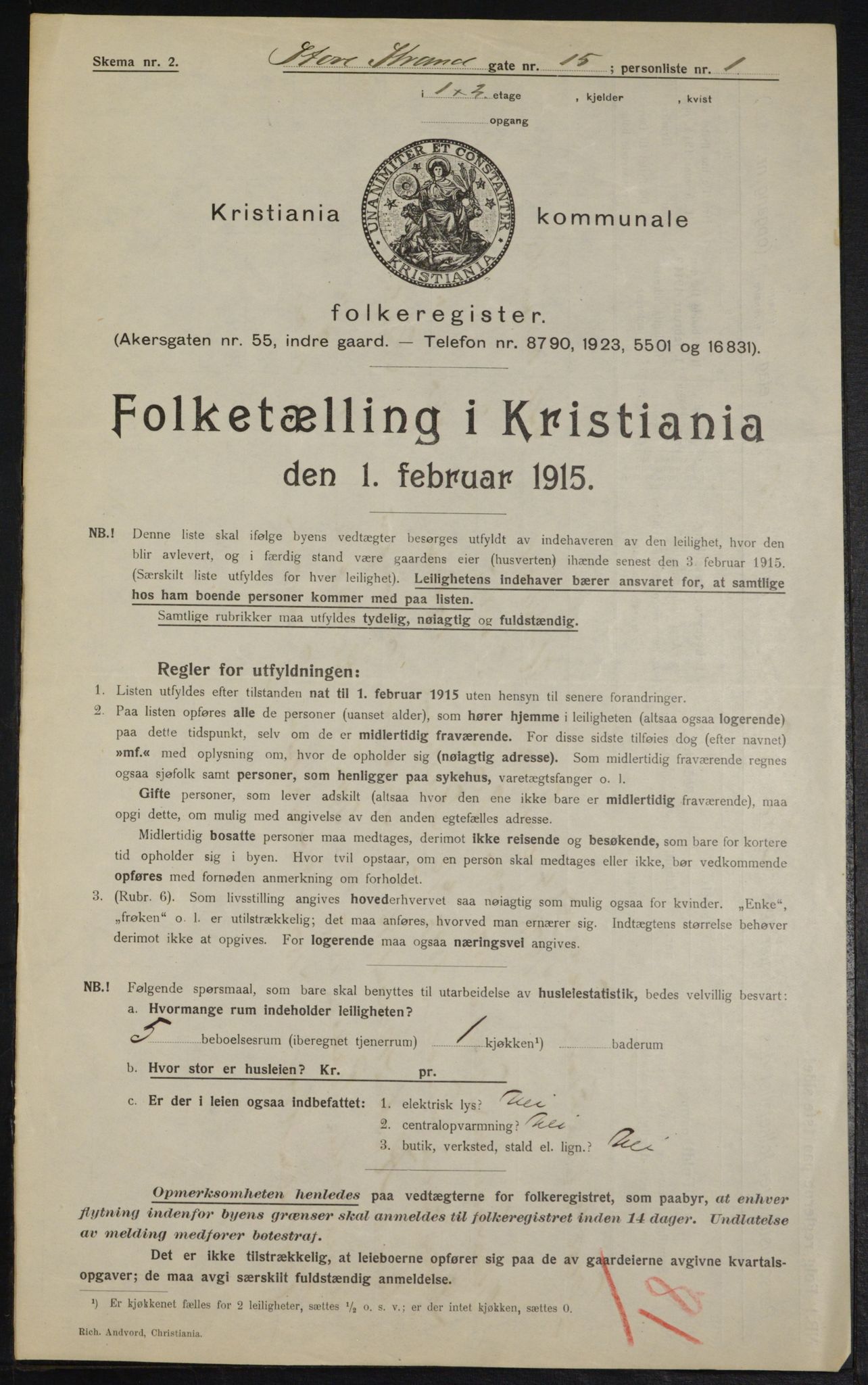 OBA, Municipal Census 1915 for Kristiania, 1915, p. 103013