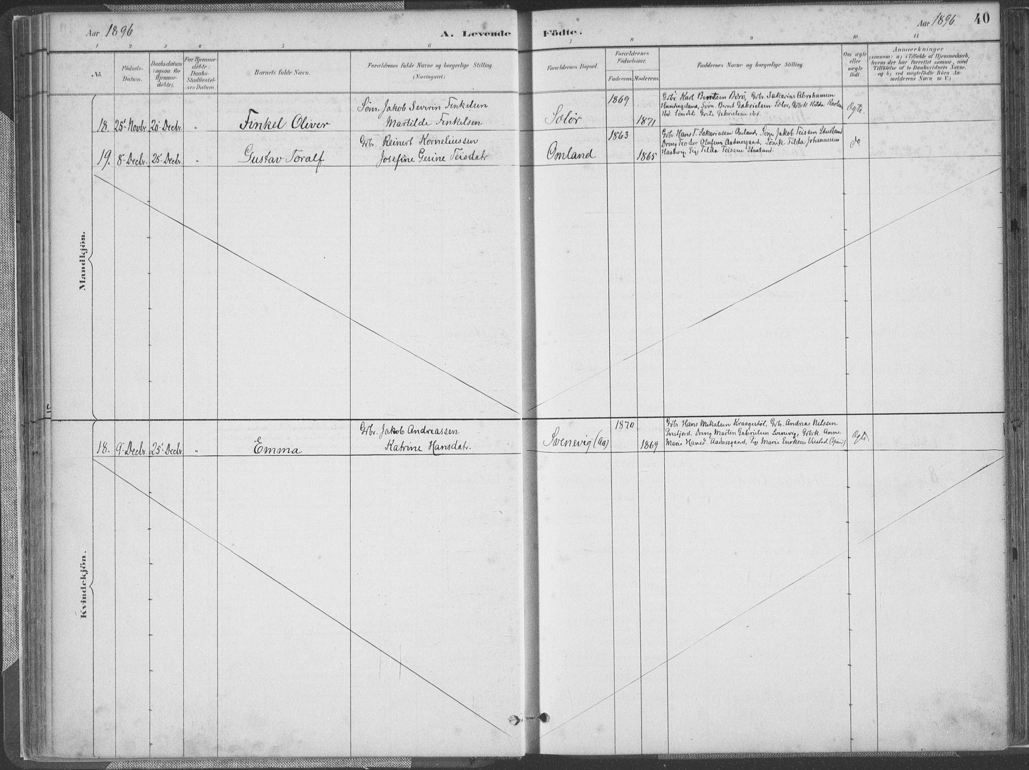 Lyngdal sokneprestkontor, SAK/1111-0029/F/Fa/Faa/L0004: Parish register (official) no. A 4, 1883-1904, p. 40