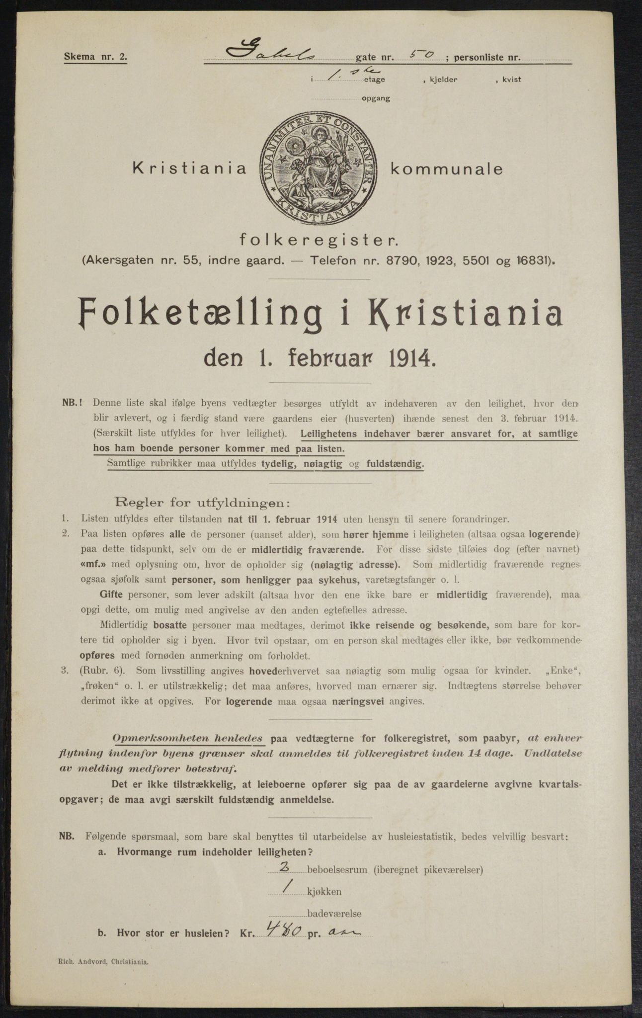 OBA, Municipal Census 1914 for Kristiania, 1914, p. 28907