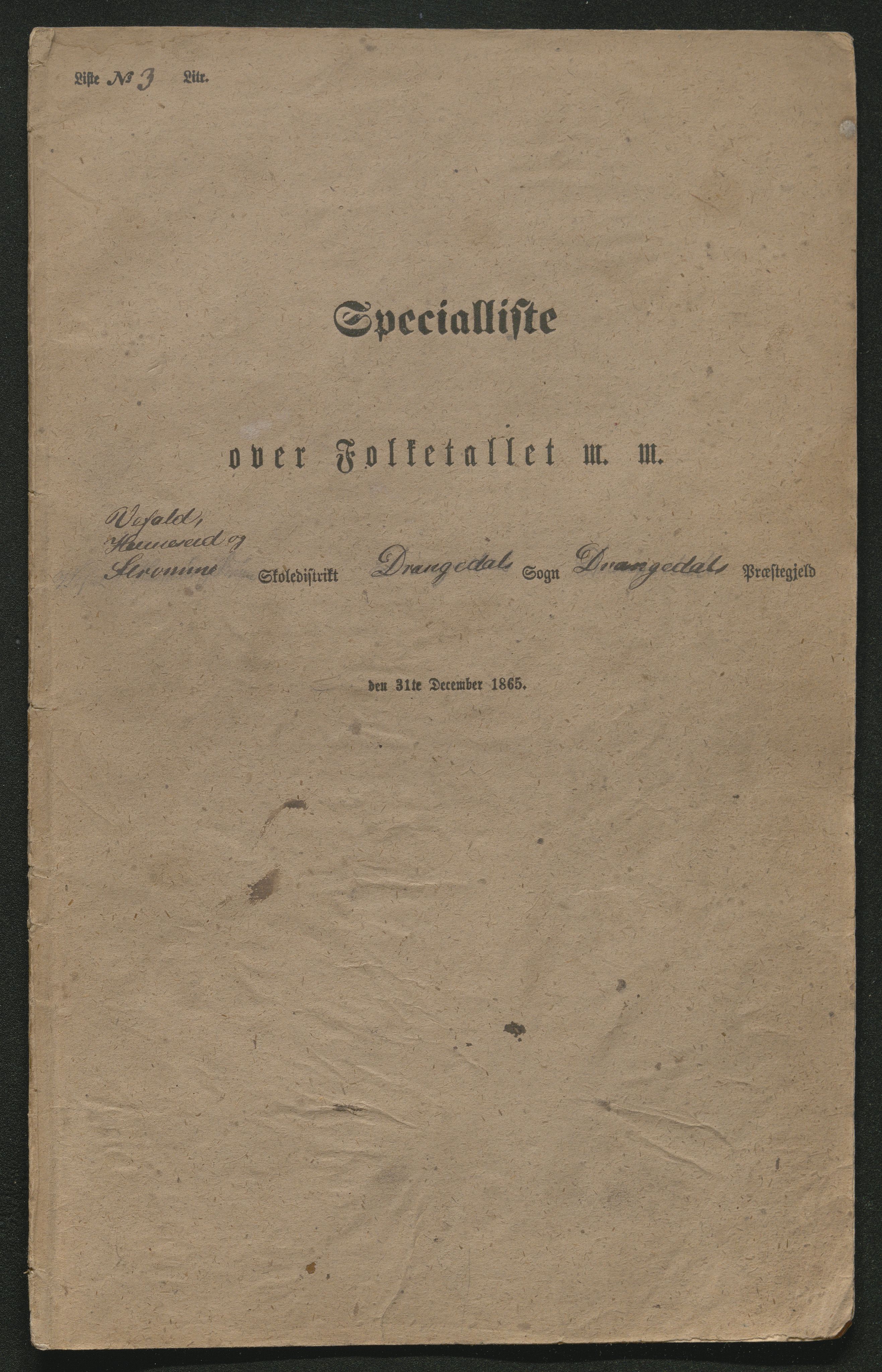 SAKO, Fantetellingen i Drangedal 1865, 1865, p. 59