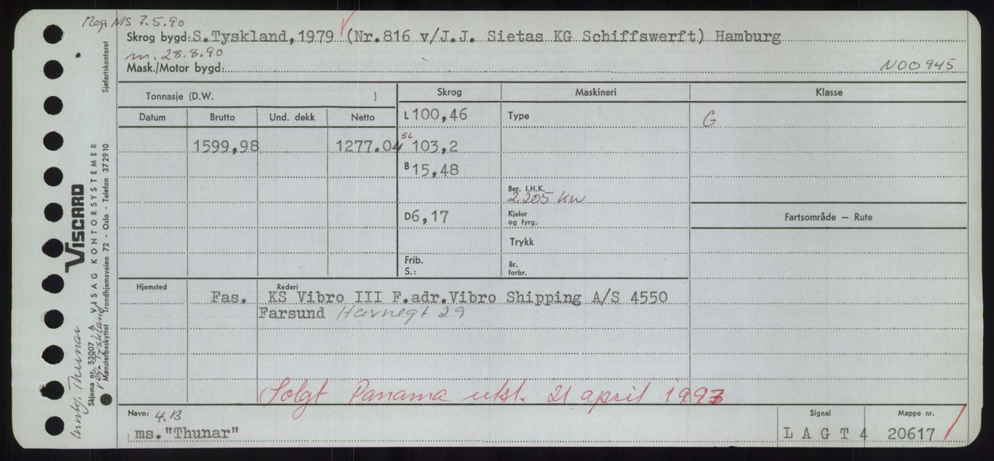 Sjøfartsdirektoratet med forløpere, Skipsmålingen, RA/S-1627/H/Hd/L0038: Fartøy, T-Th, p. 831