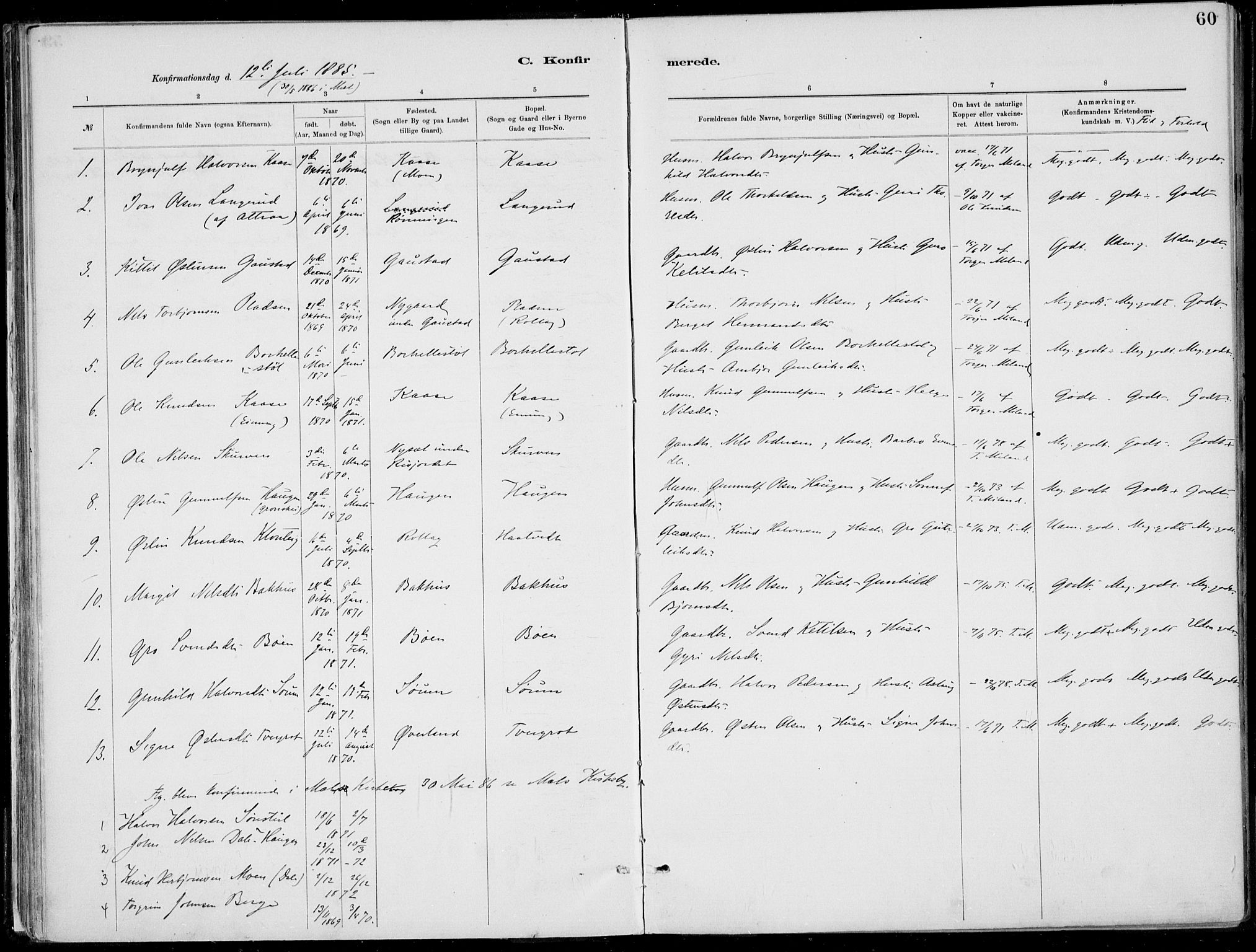 Rjukan kirkebøker, SAKO/A-294/F/Fa/L0001: Parish register (official) no. 1, 1878-1912, p. 60