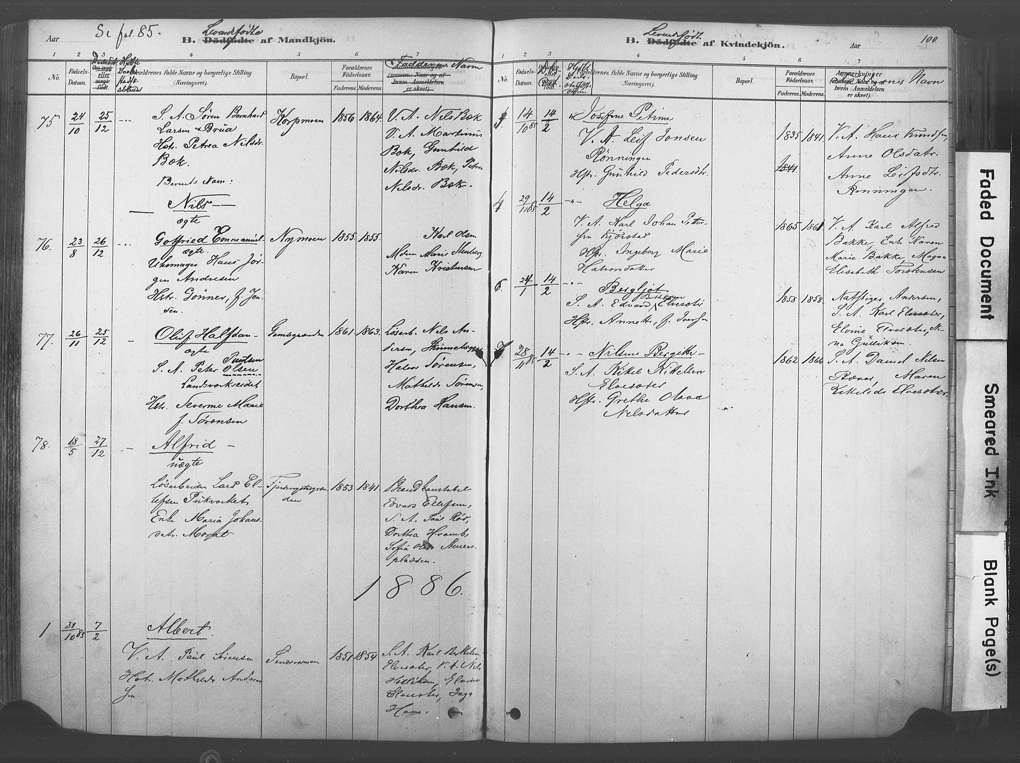 Kongsberg kirkebøker, SAKO/A-22/F/Fb/L0001: Parish register (official) no. II 1, 1878-1886, p. 100